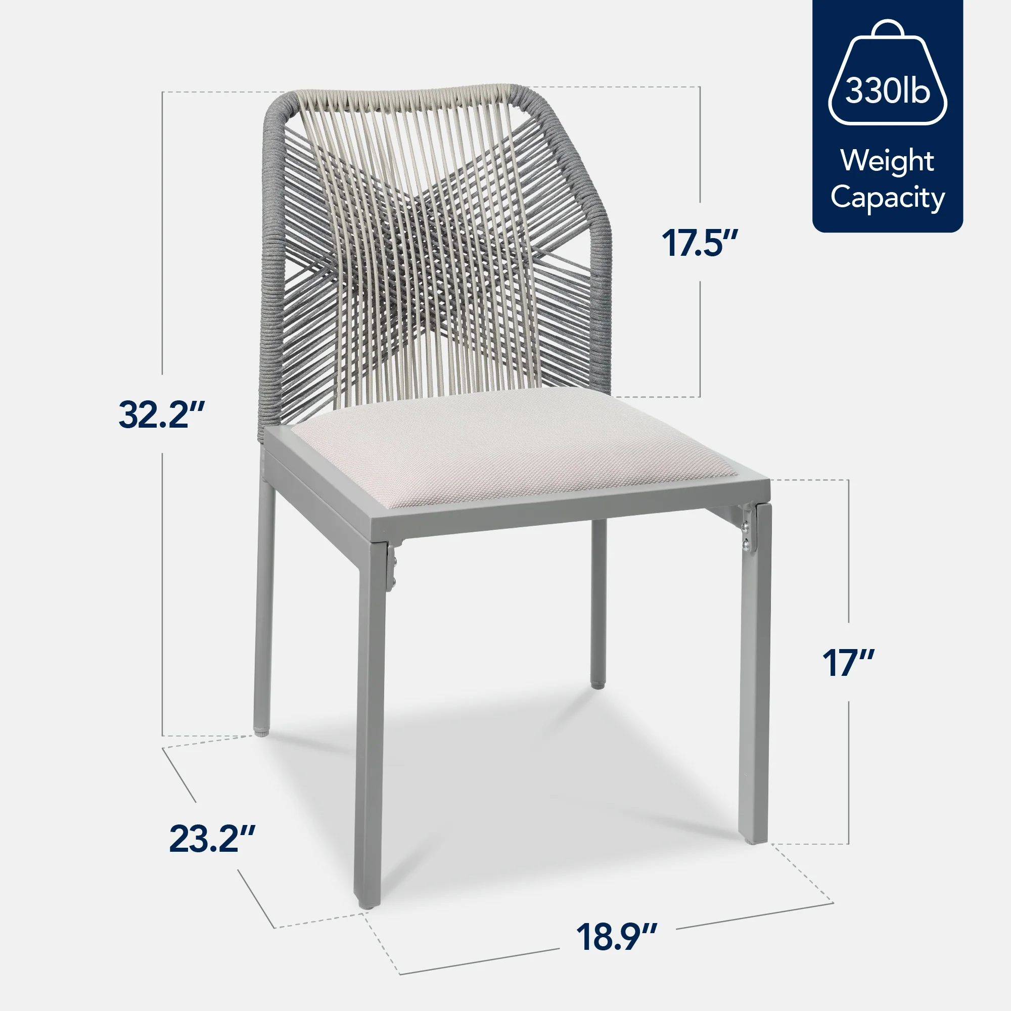 Set of 2 Indoor/Outdoor Aluminum Side Dining Chairs w/ All-Weather Rope - Image 37