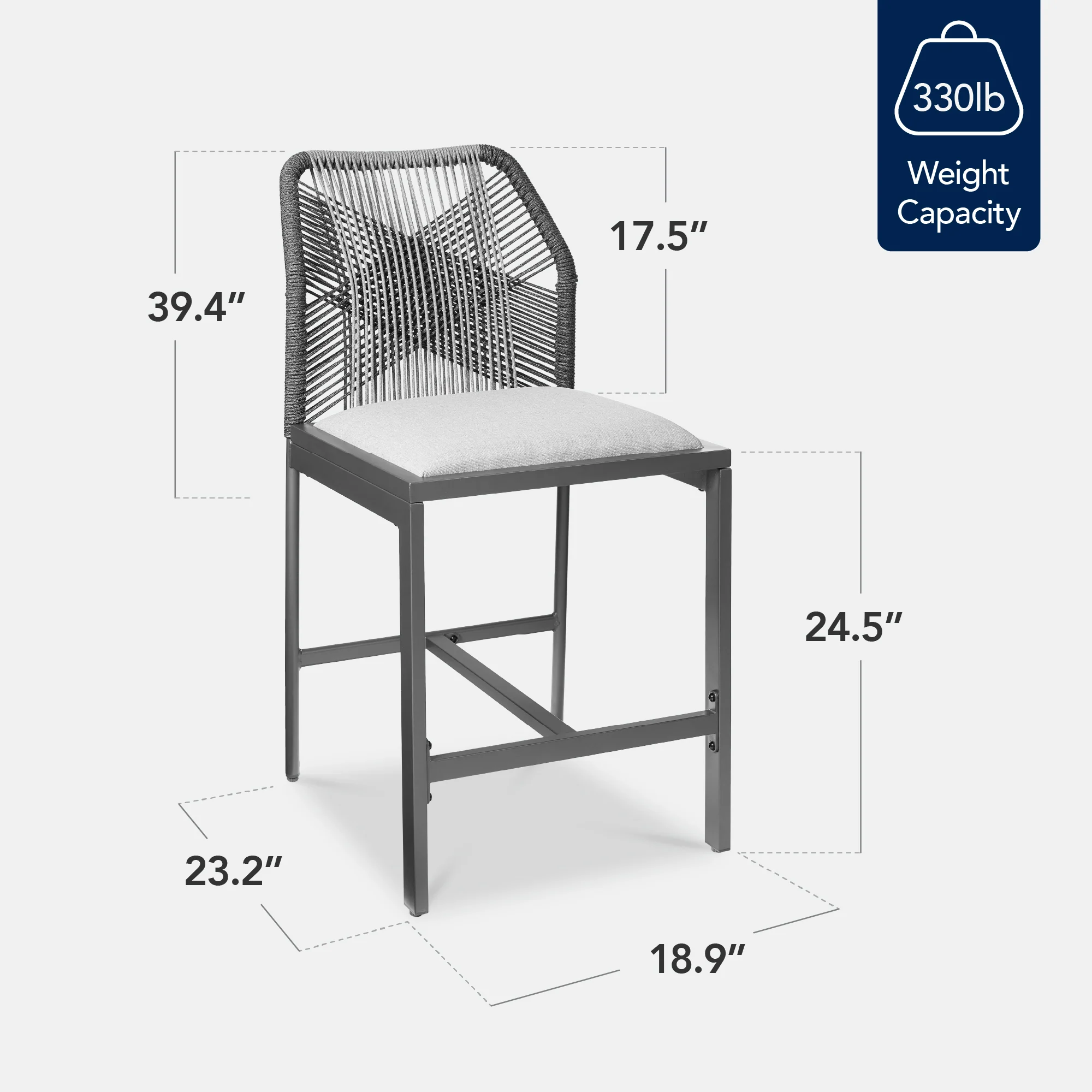 Set of 2 Indoor Outdoor Counter Height Bar Stools w/ All-Weather Rope - Image 30