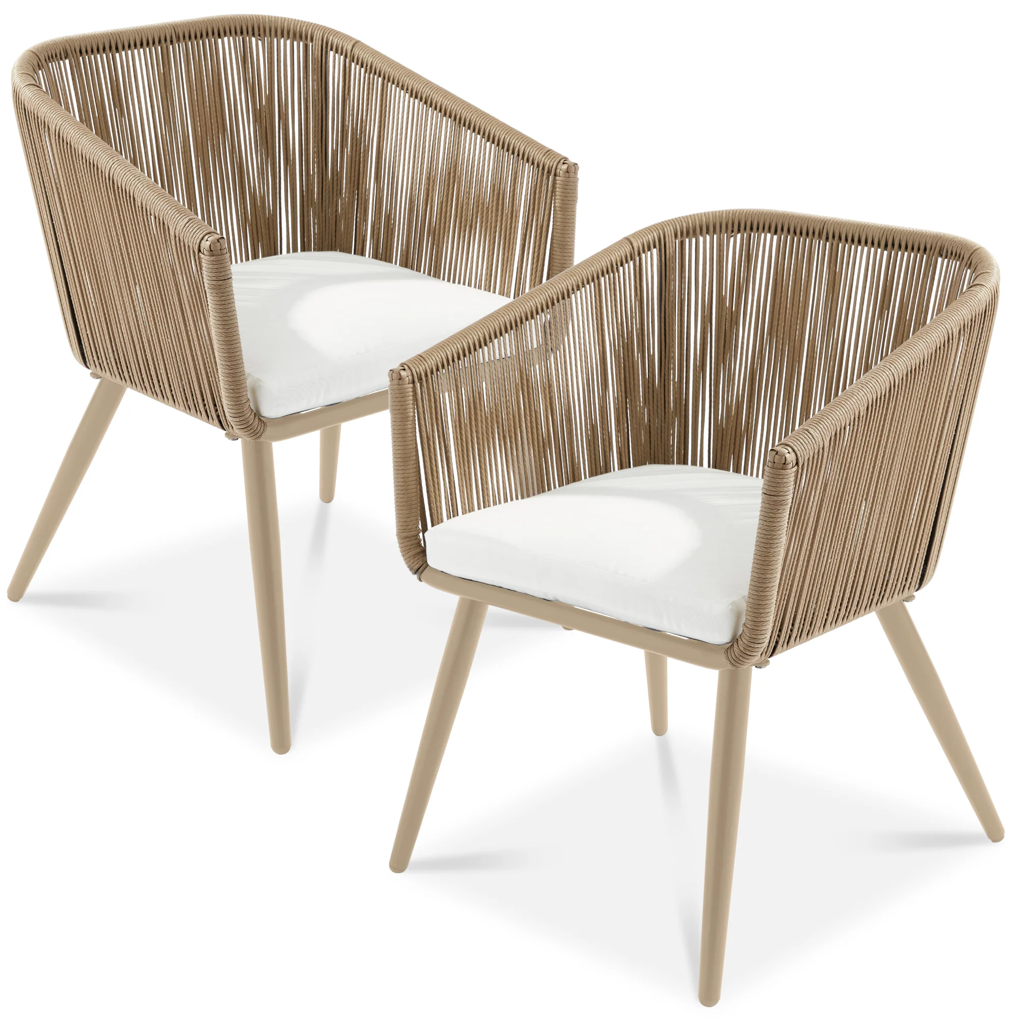 Set of 2 Outdoor Woven Wicker Patio Dining Chairs, 250lb Capacity - Image 22