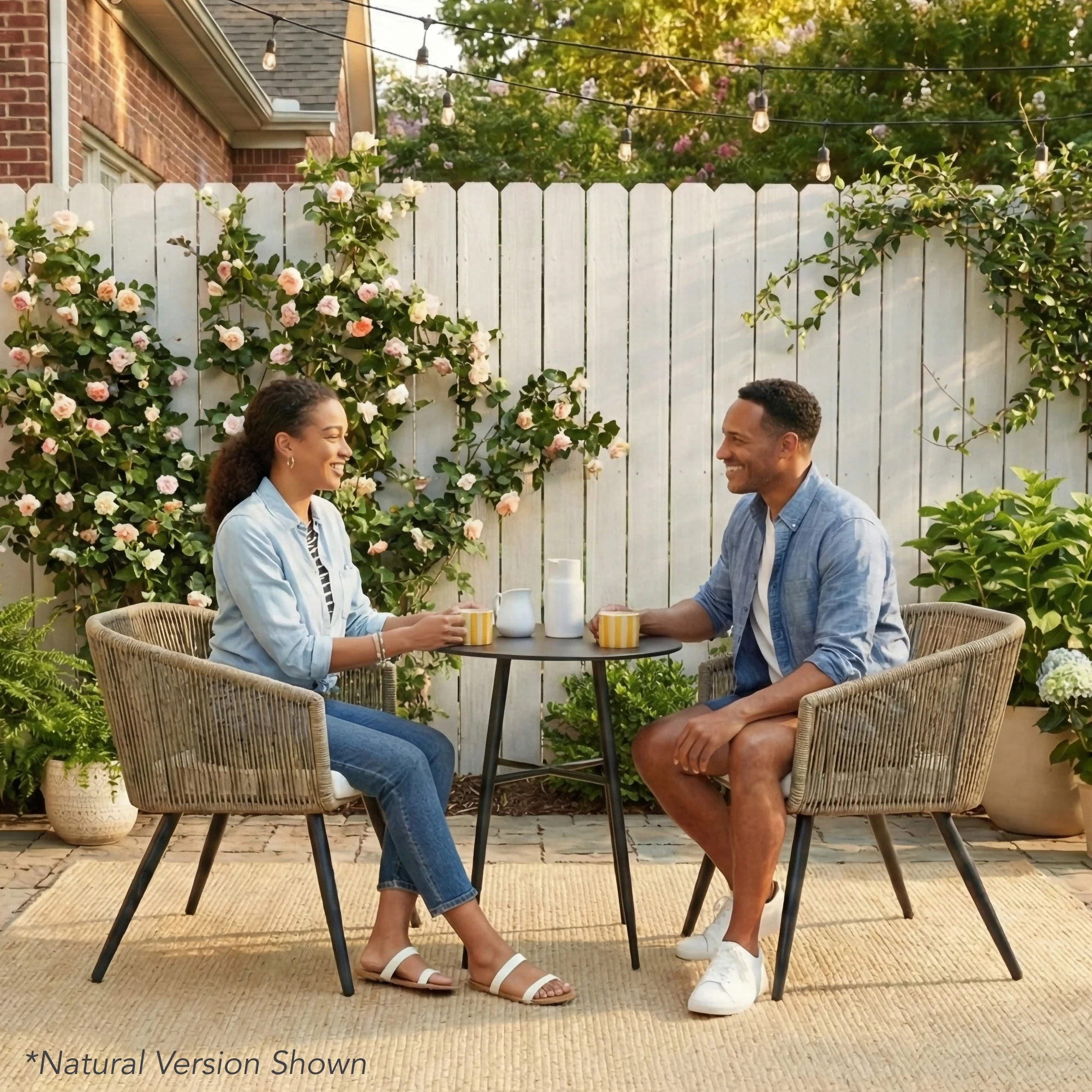 Set of 2 Outdoor Woven Wicker Patio Dining Chairs, 250lb Capacity - Image 25