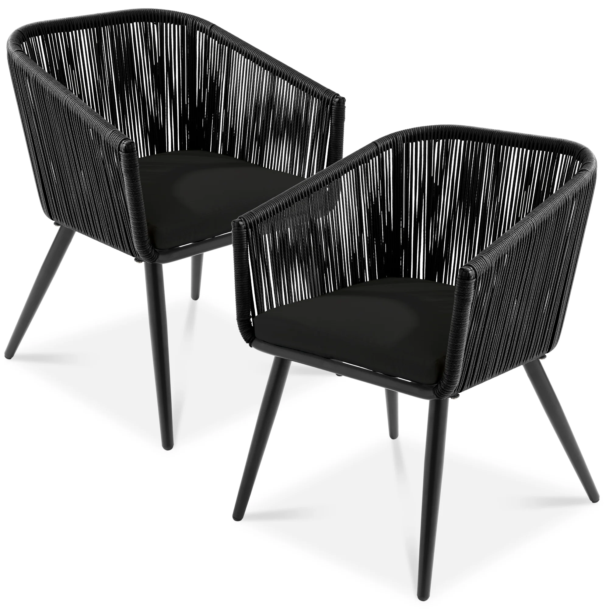 Set of 2 Outdoor Woven Wicker Patio Dining Chairs, 250lb Capacity - Image 36