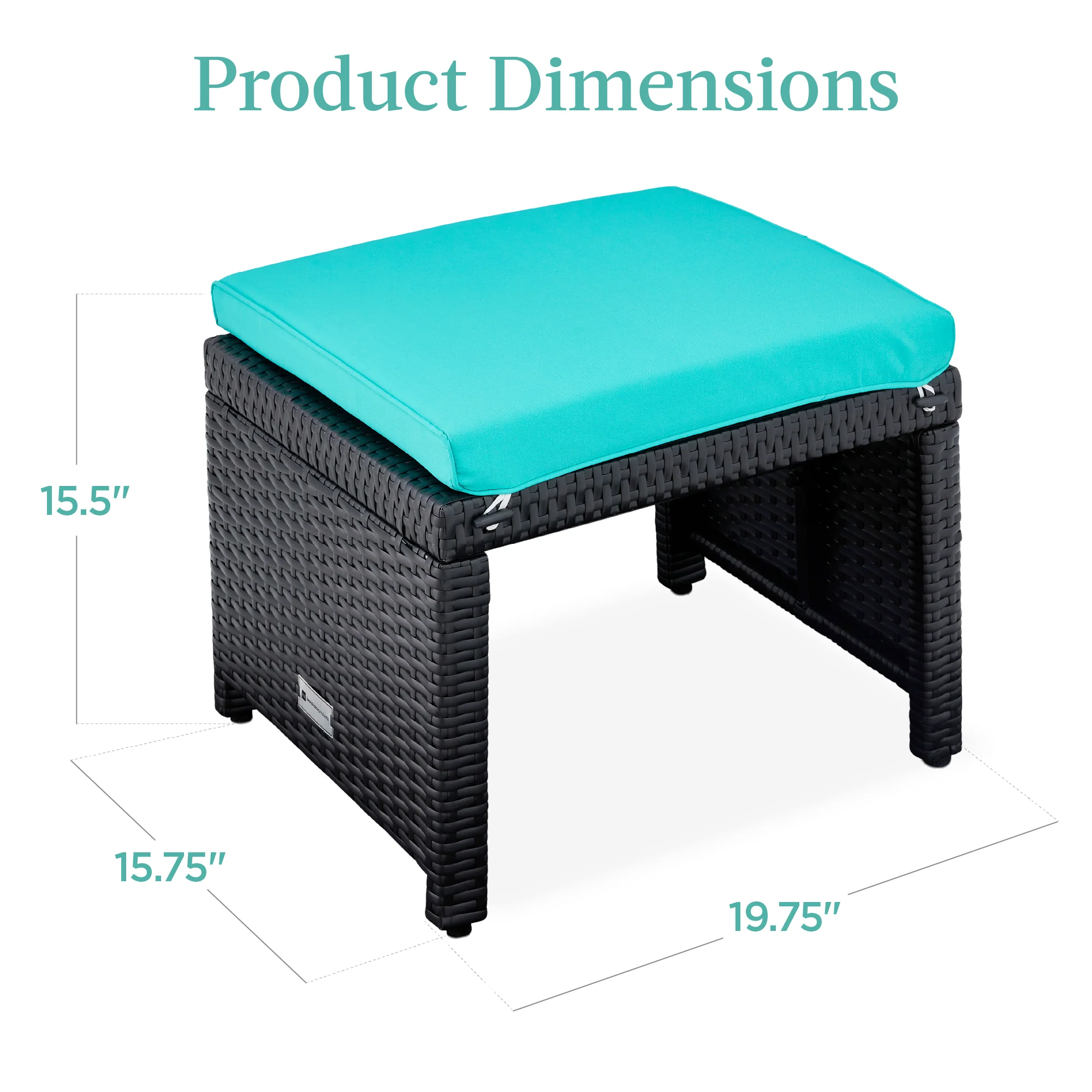 Set of 2 Multipurpose Wicker Ottomans w/ Removable Cushions, Steel Frame - Image 56