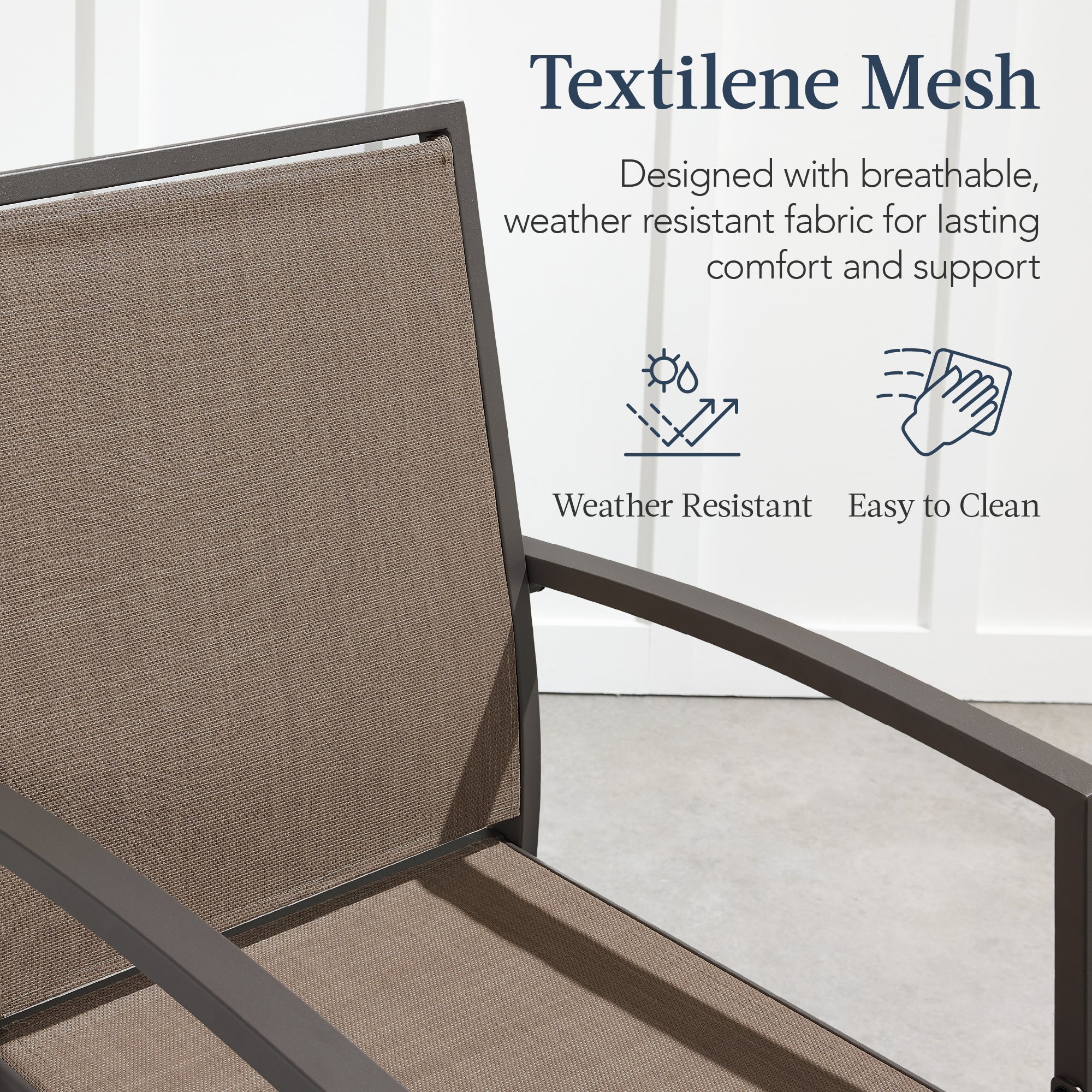 Set of 2 Outdoor Barstools, Patio Chairs w/ Footrests, All-Weather Mesh - Image 11