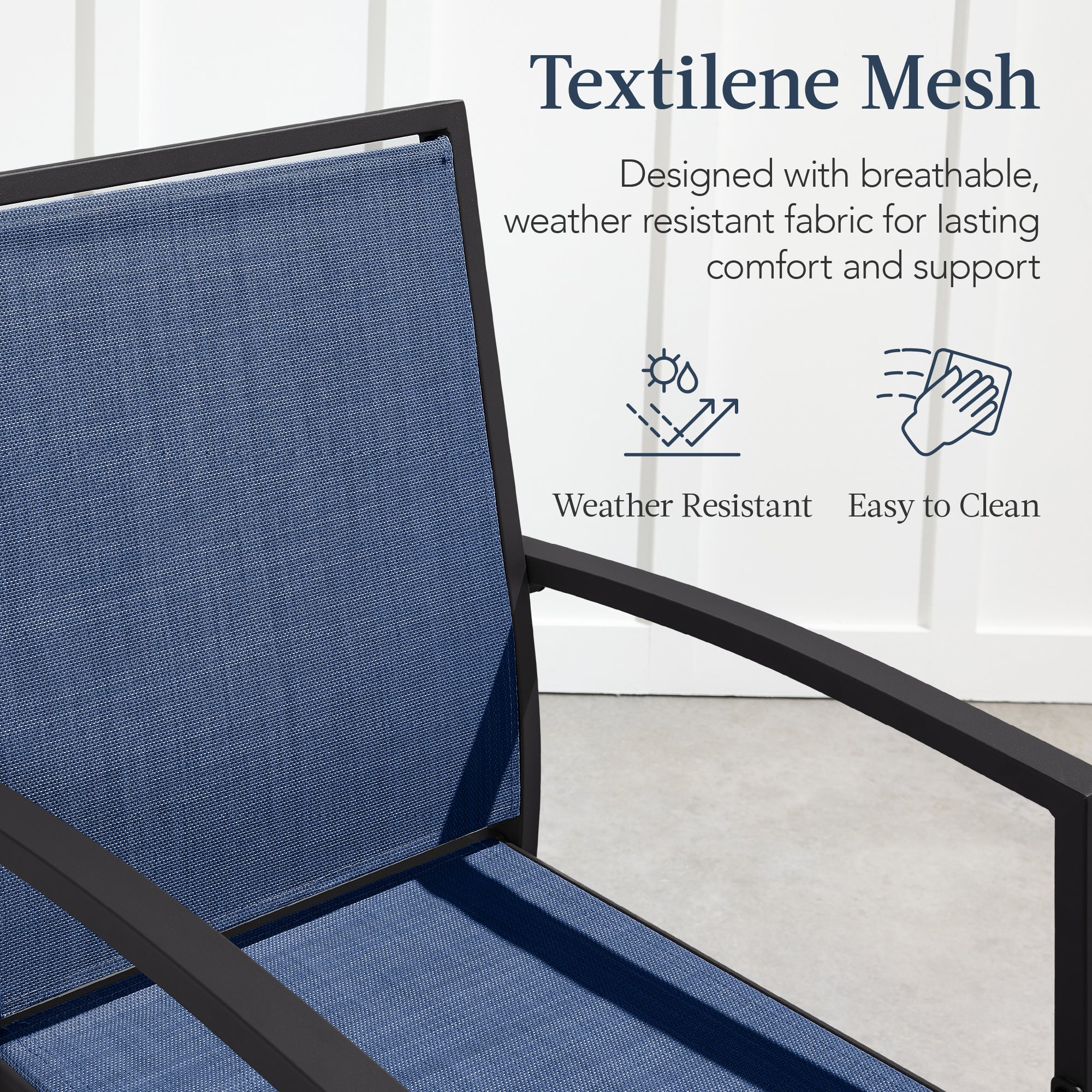 Set of 2 Outdoor Barstools, Patio Chairs w/ Footrests, All-Weather Mesh - Image 18