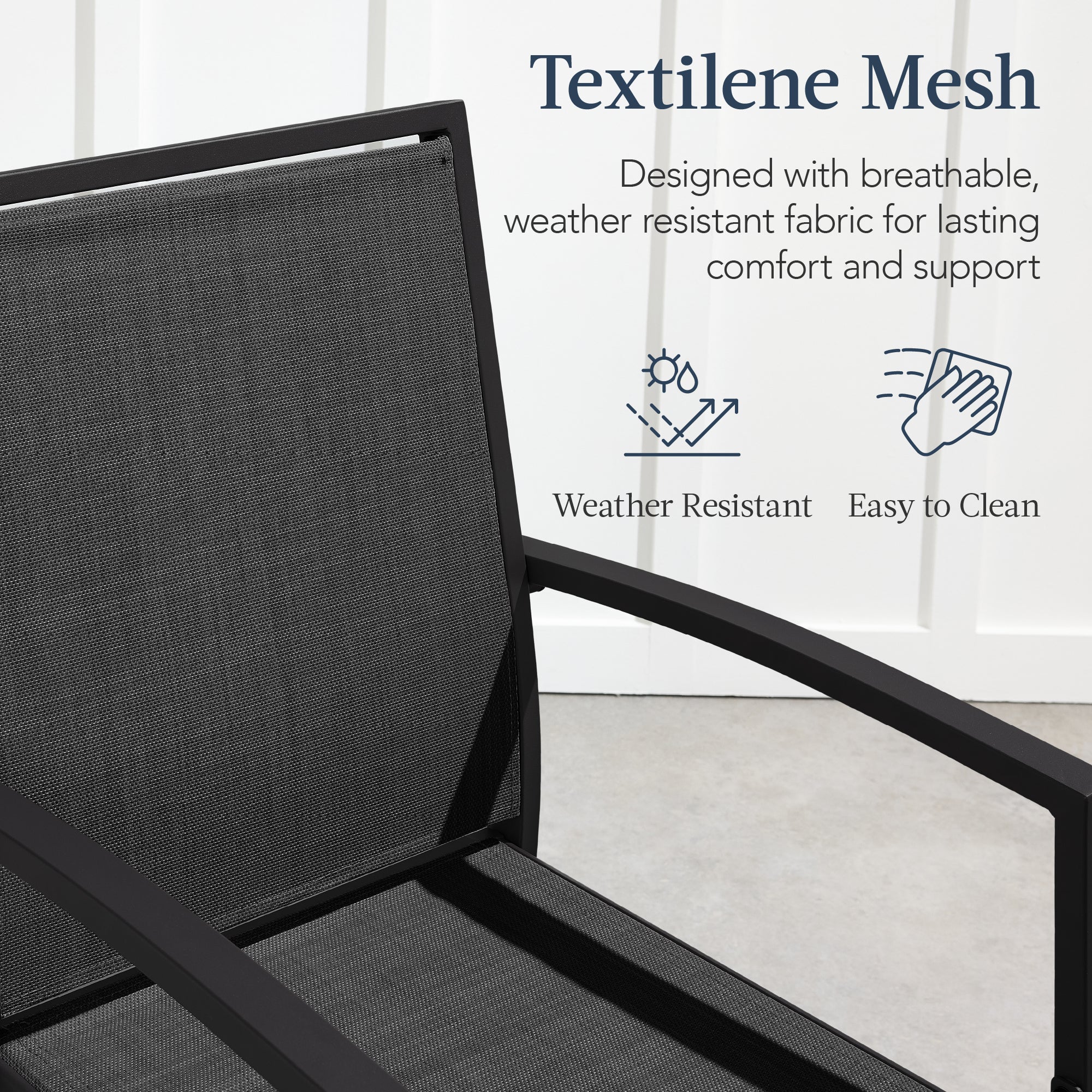Set of 2 Outdoor Barstools, Patio Chairs w/ Footrests, All-Weather Mesh - Image 4