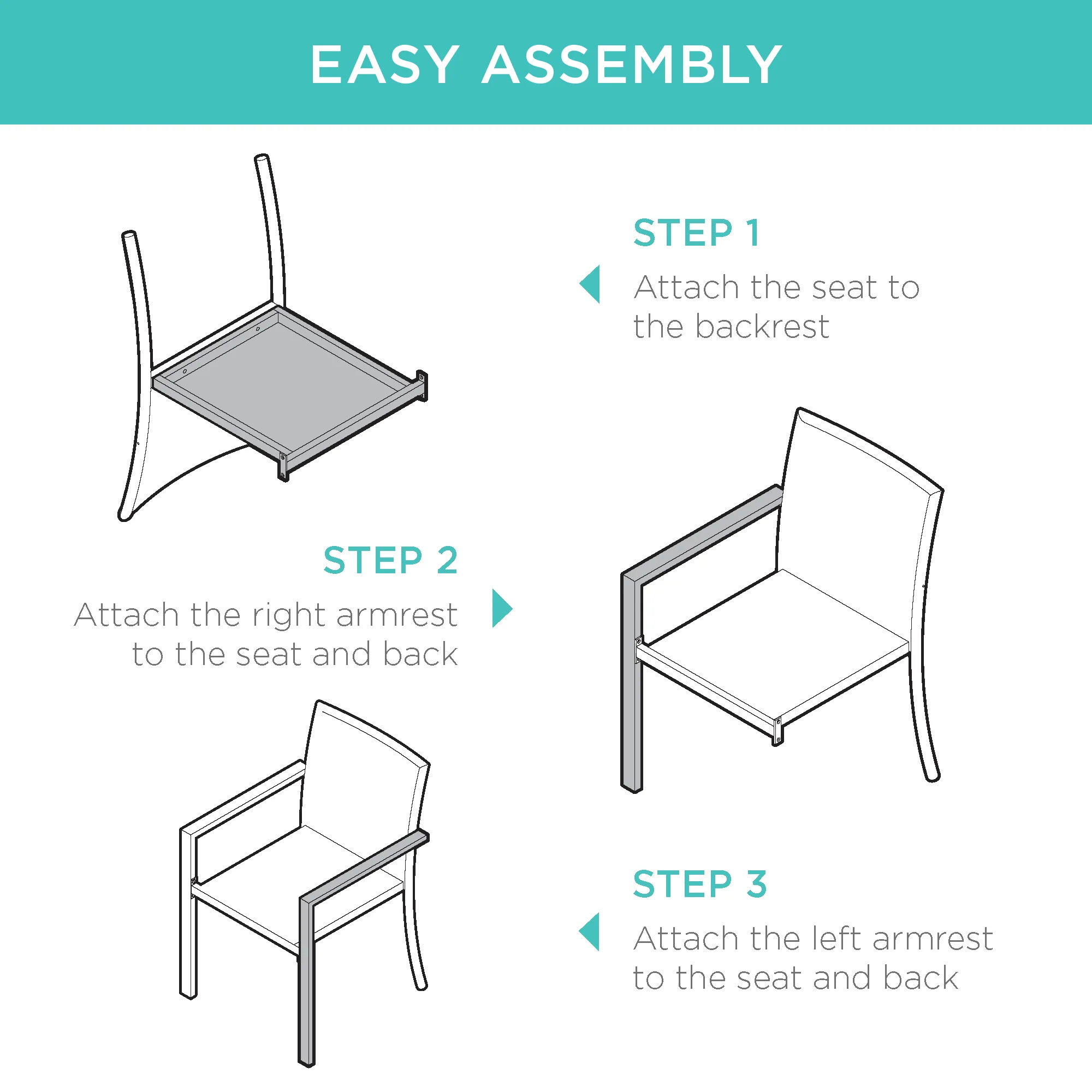 Set of 2 Stackable Wicker Chairs w/ Armrests, Steel Accent Furniture - Image 6