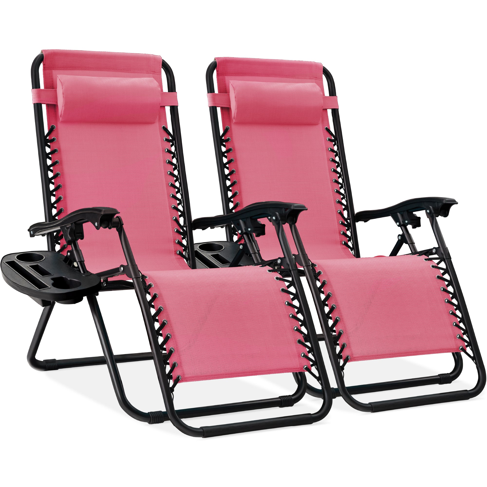 Set of 2 Adjustable Zero Gravity Patio Chair Recliners w/ Cup Holders - Image 105
