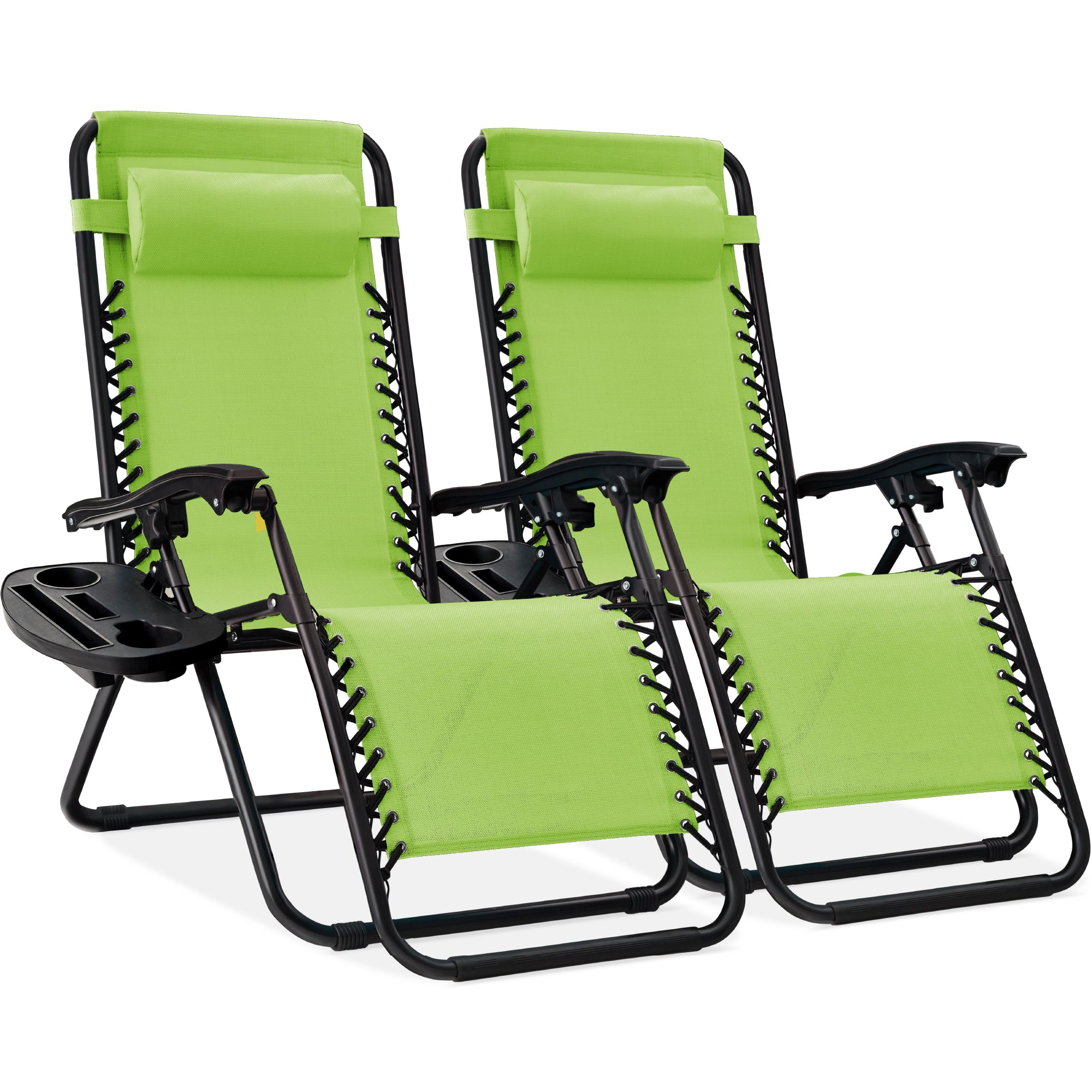 Set of 2 Adjustable Zero Gravity Patio Chair Recliners w/ Cup Holders - Image 121