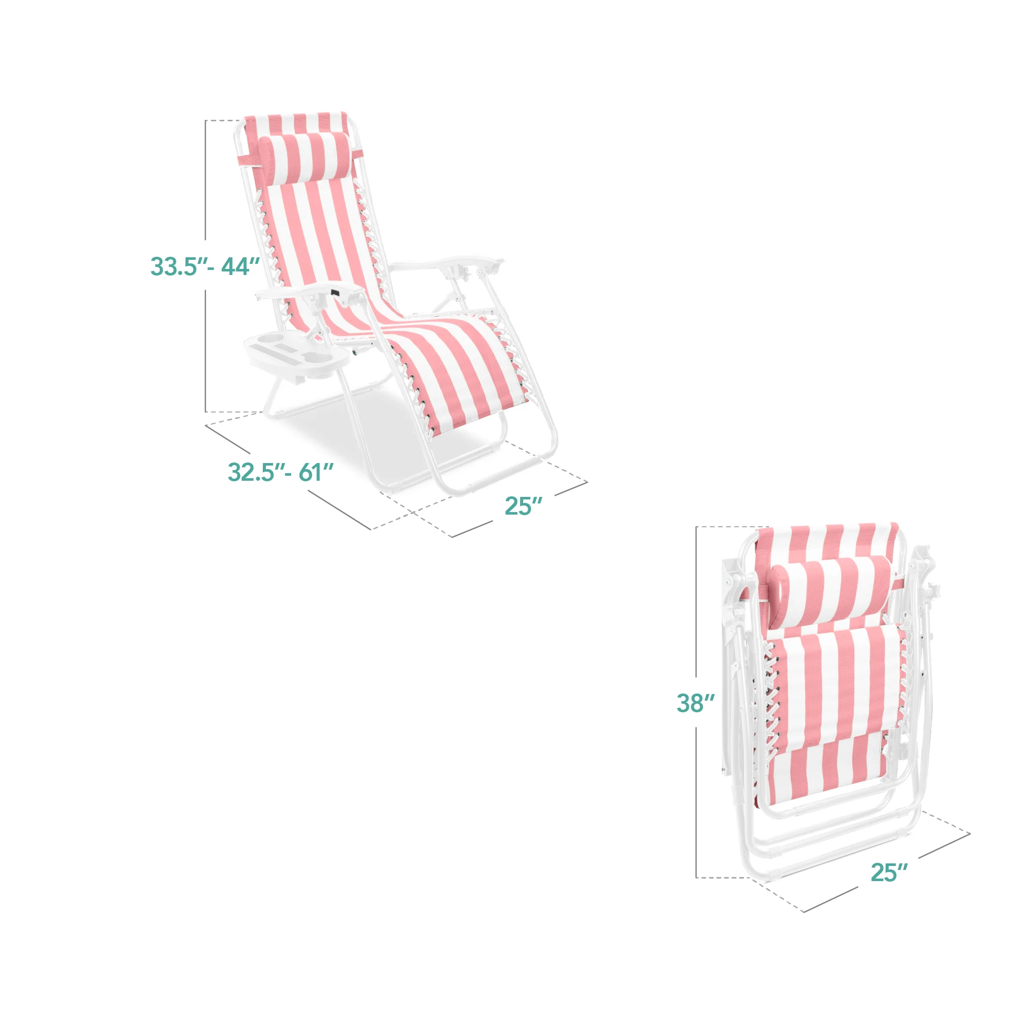 Set of 2 Adjustable Zero Gravity Patio Chair Recliners w/ Cup Holders - Image 70