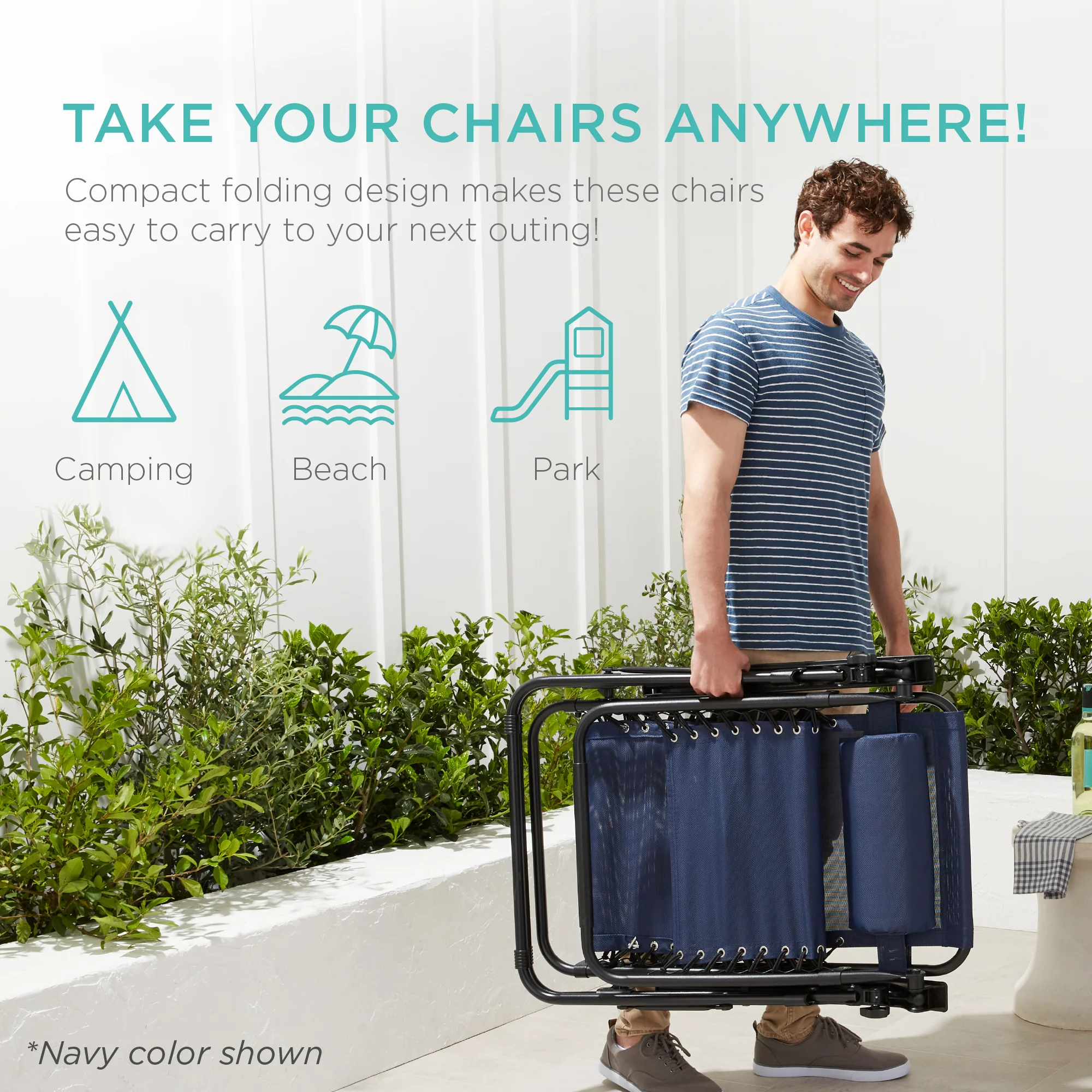 Set of 2 Adjustable Zero Gravity Patio Chair Recliners w/ Cup Holders - Image 80
