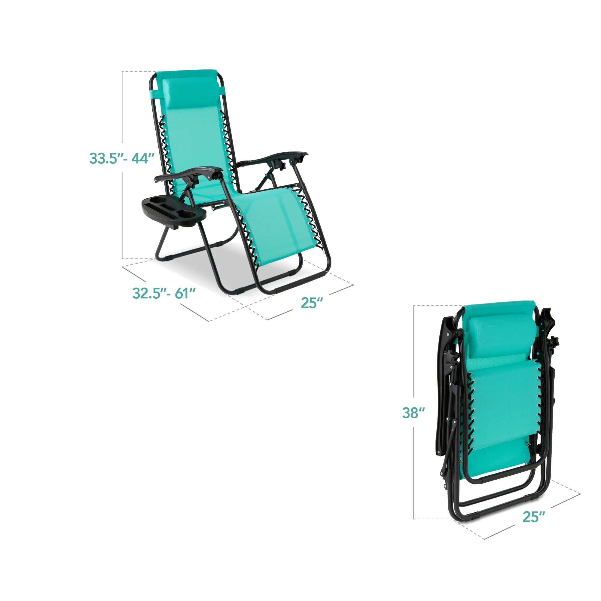 Set of 2 Adjustable Zero Gravity Patio Chair Recliners w/ Cup Holders - Image 94