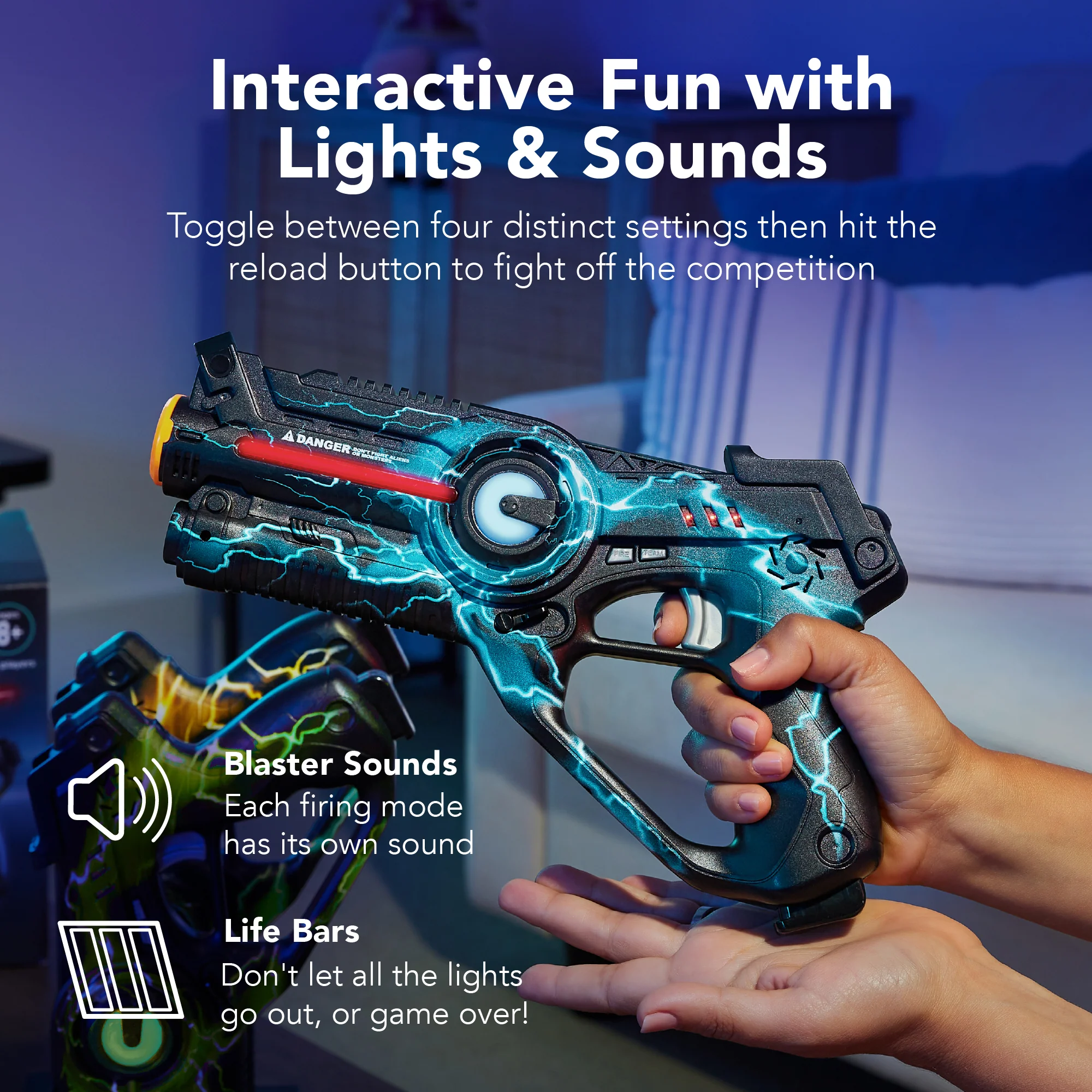 Set of 4 Rechargeable Laser Tag Blasters w/ Docking Station, No Vests Needed - Image 24