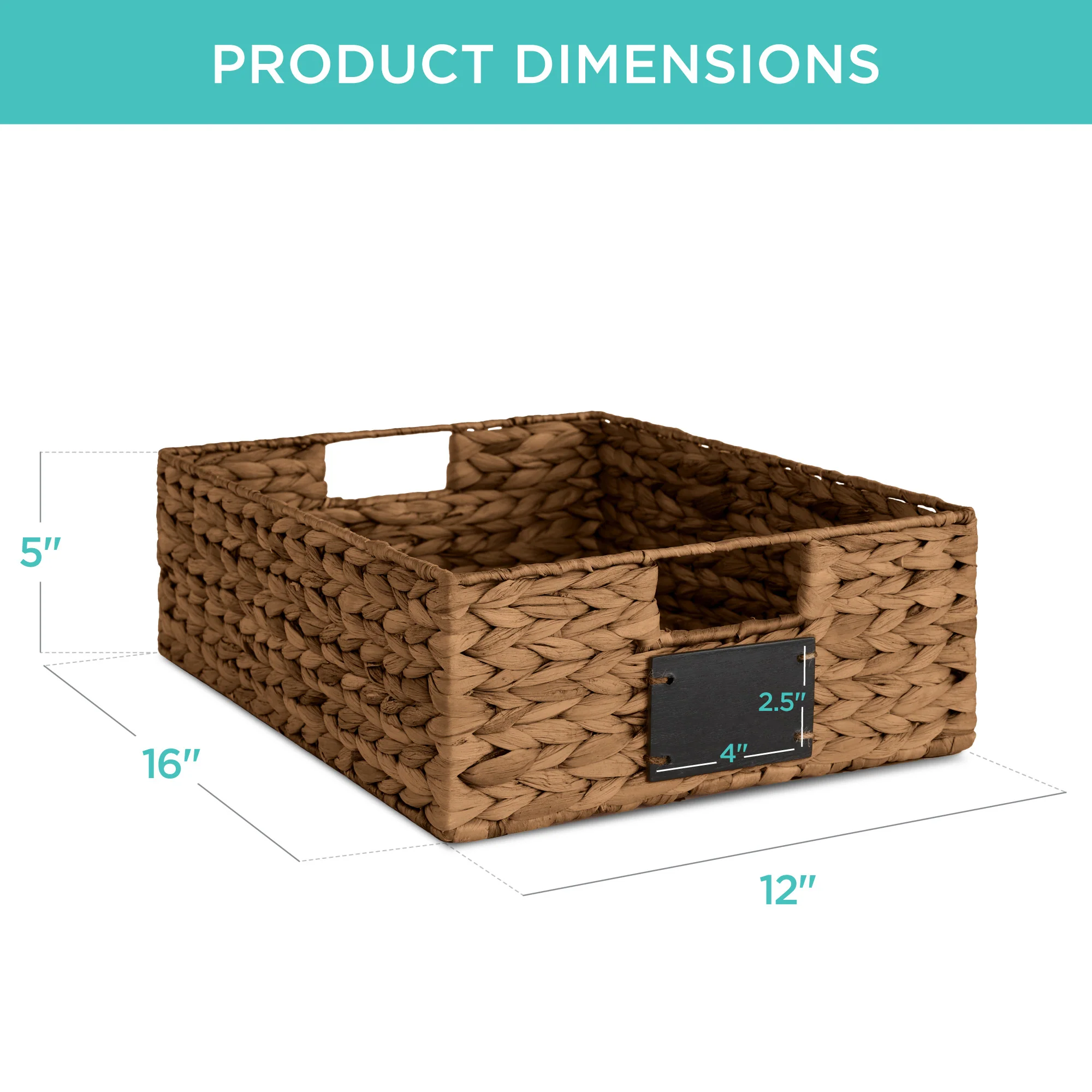 Set of 4 Water Hyacinth Pantry Baskets w/ Chalkboard, Chalk Marker - Image 14