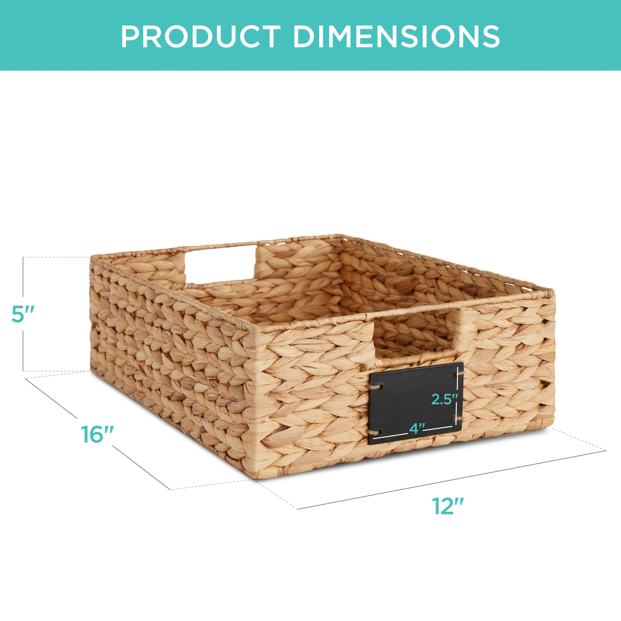 Set of 4 Water Hyacinth Pantry Baskets w/ Chalkboard, Chalk Marker - Image 35