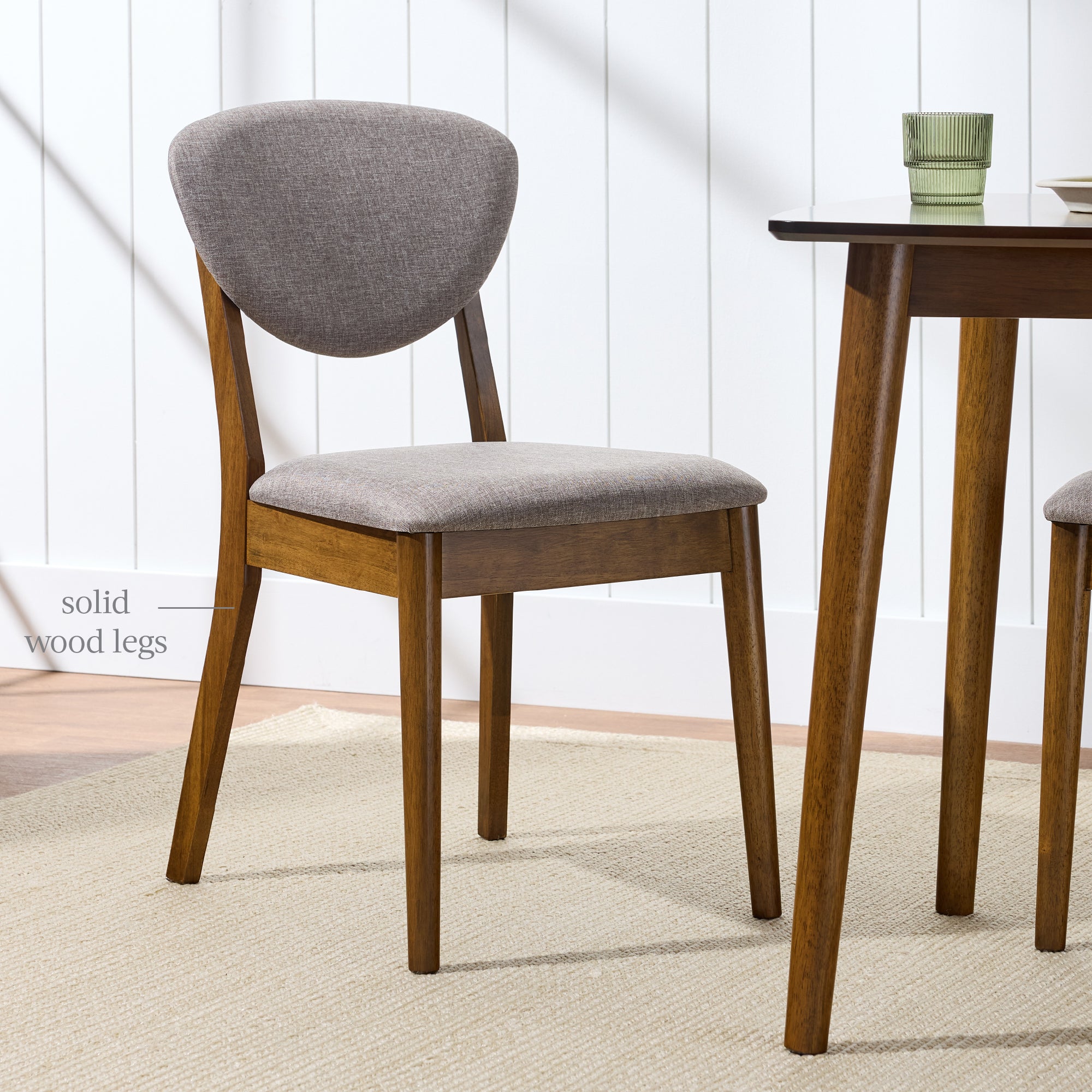 Set of 4 Wooden Dining Chairs, Wood Modern Farmhouse Upholstered Chairs - Image 20