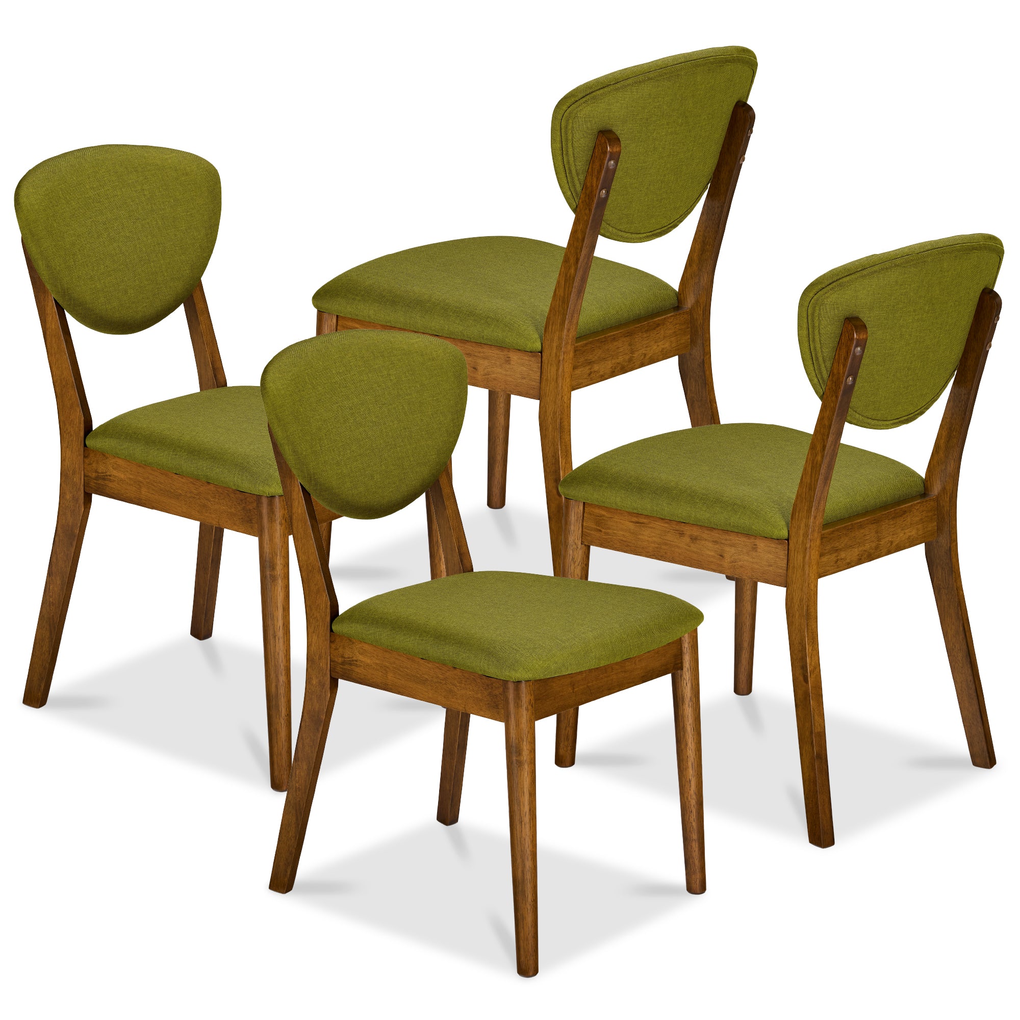 Set of 4 Wooden Dining Chairs, Wood Modern Farmhouse Upholstered Chairs - Image 22
