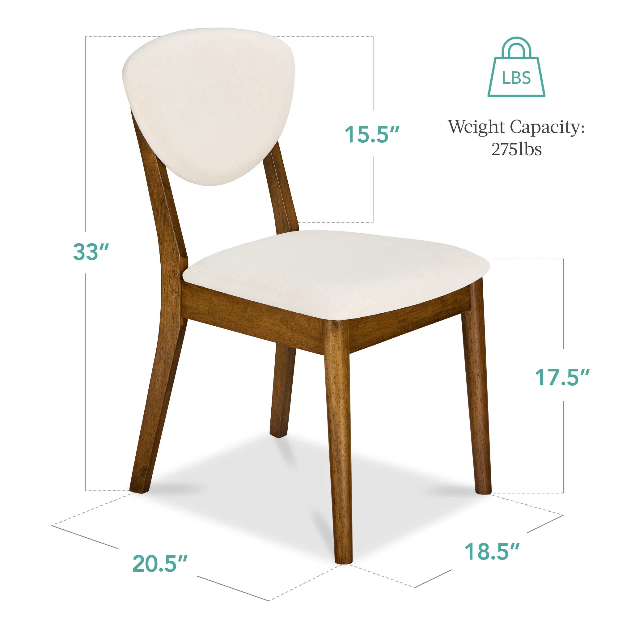 Set of 4 Wooden Dining Chairs, Wood Modern Farmhouse Upholstered Chairs - Image 37