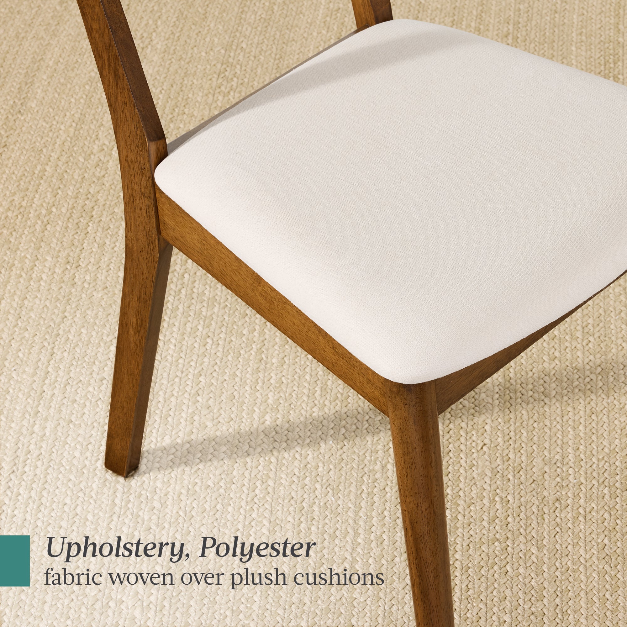 Set of 4 Wooden Dining Chairs, Wood Modern Farmhouse Upholstered Chairs - Image 42