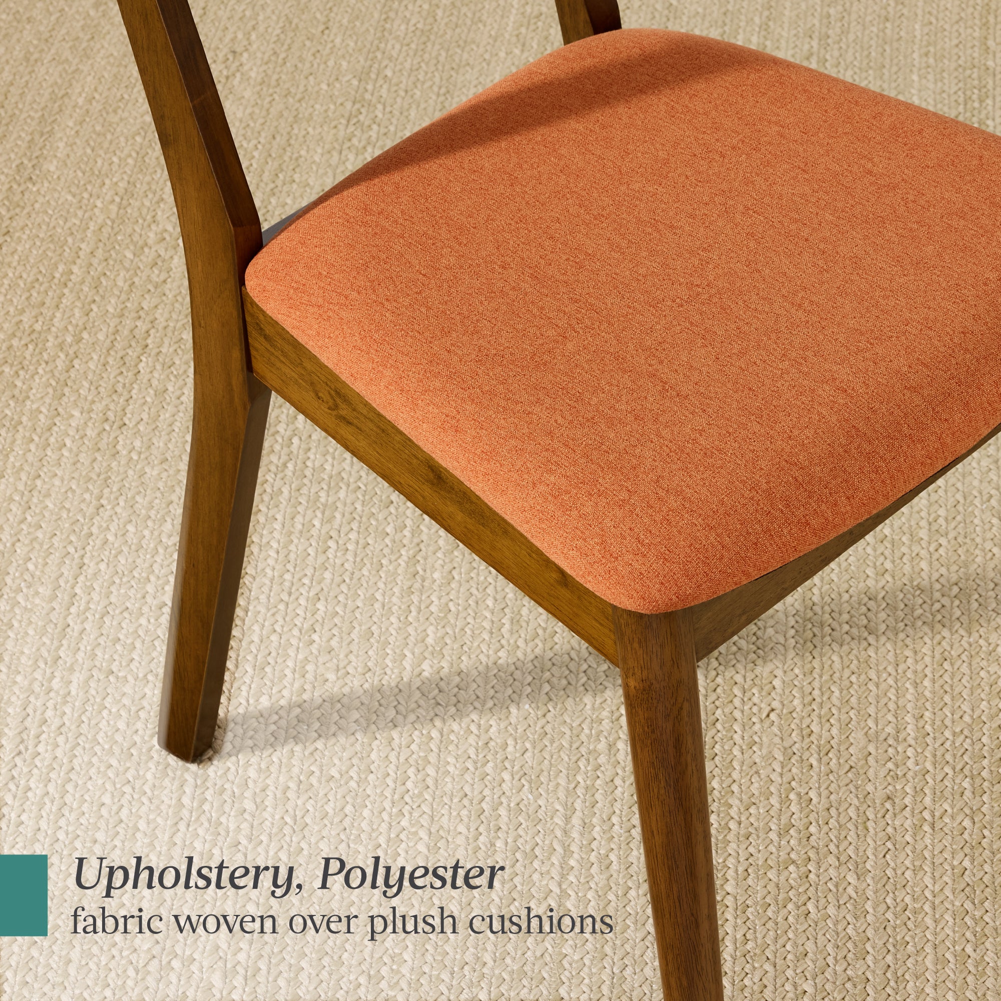 Set of 4 Wooden Dining Chairs, Wood Modern Farmhouse Upholstered Chairs - Image 7