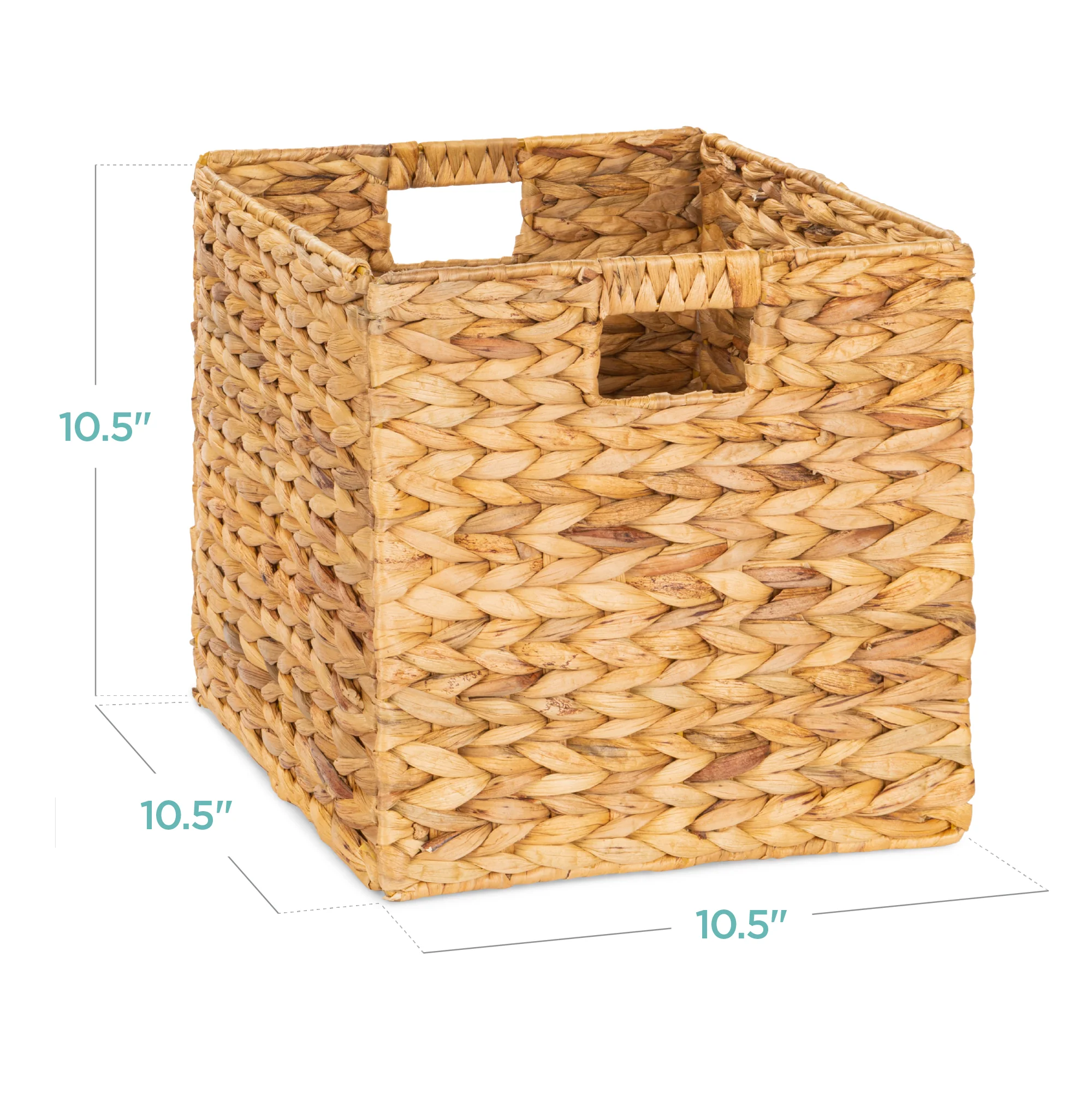 Set of 5 Collapsible Hyacinth Storage Baskets w/ Inserts - 10.5x10.5in - Image 25