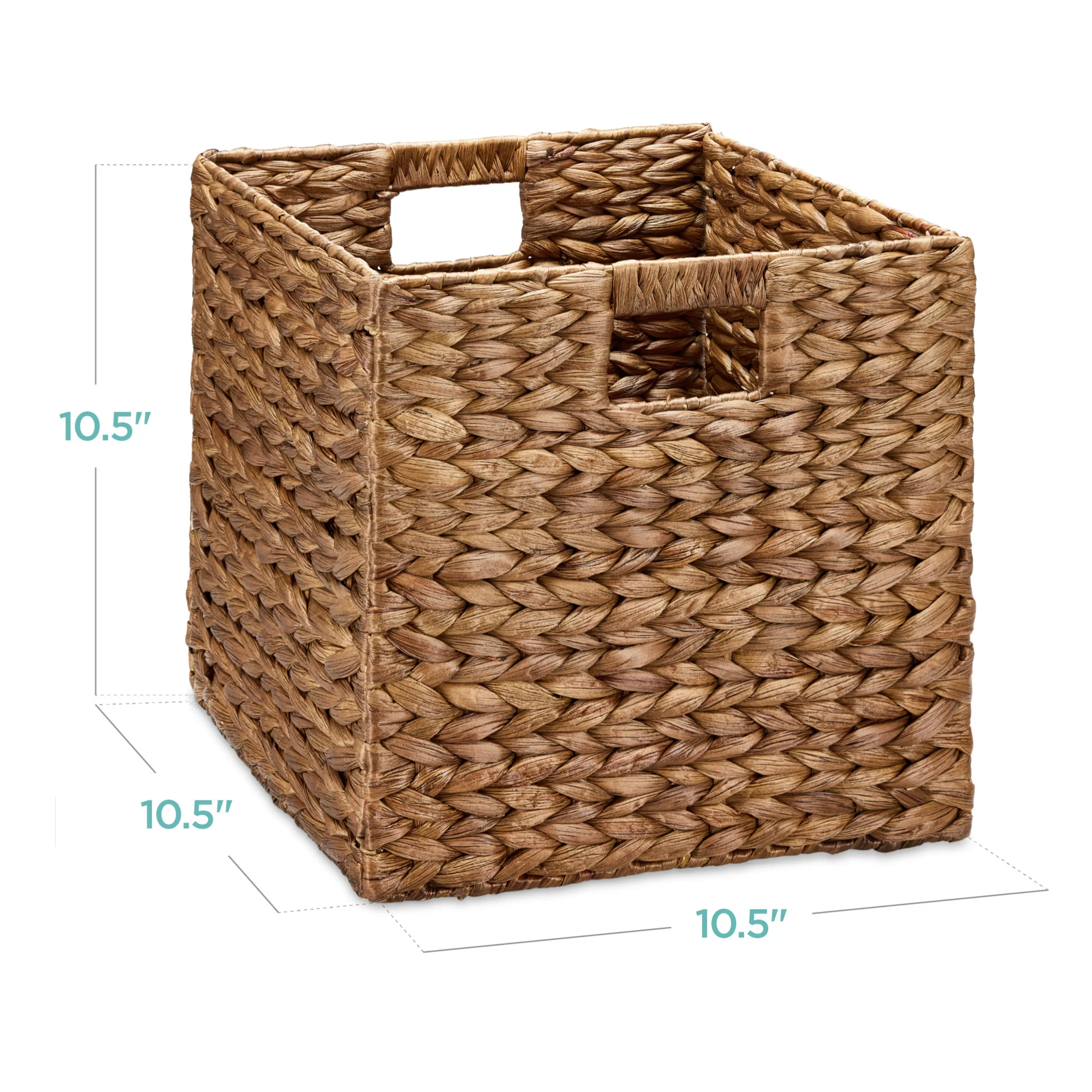 Set of 5 Collapsible Hyacinth Storage Baskets w/ Inserts - 10.5x10.5in - Image 39