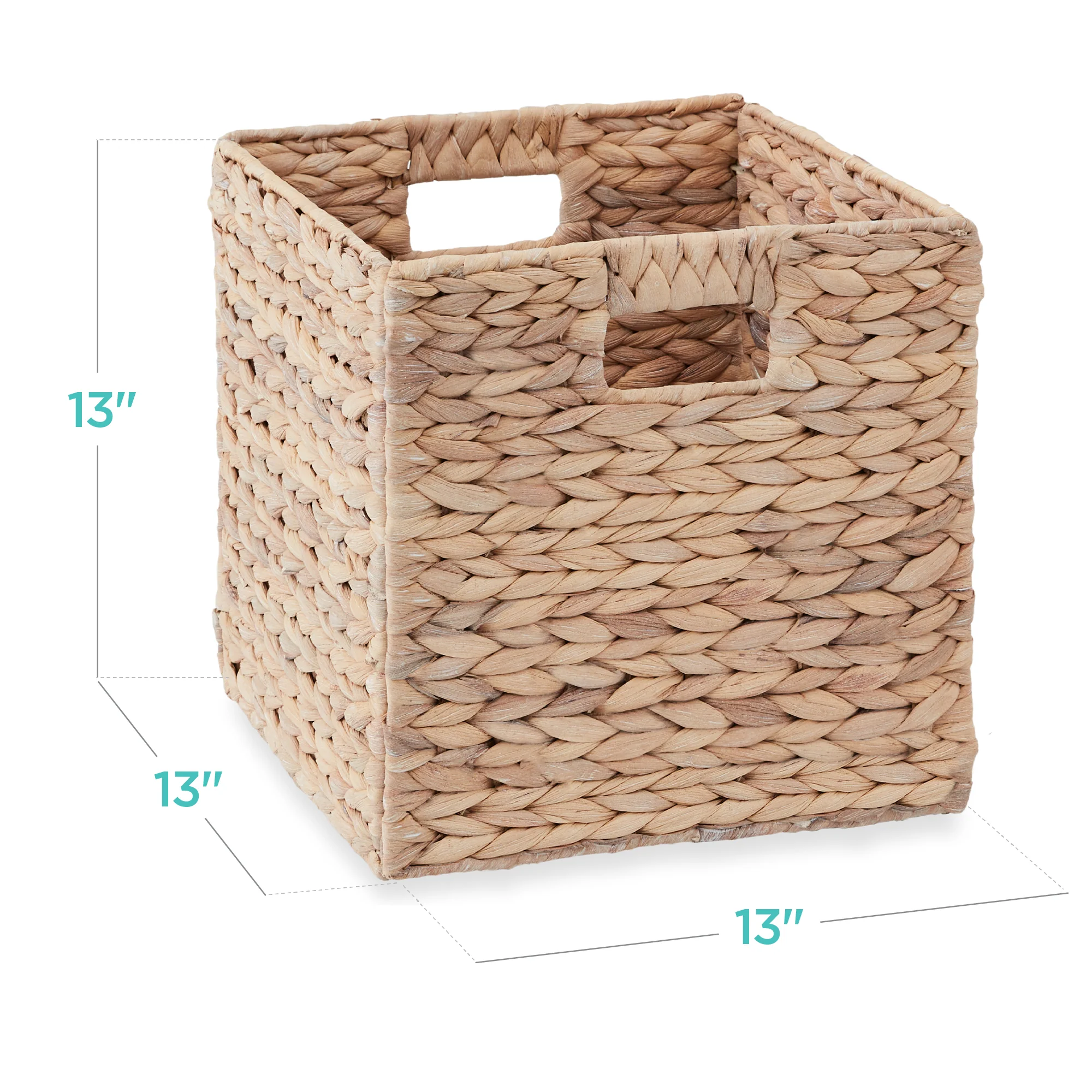 Set of 5 Collapsible Hyacinth Storage Baskets w/ Inserts - 13x13in - Image 30