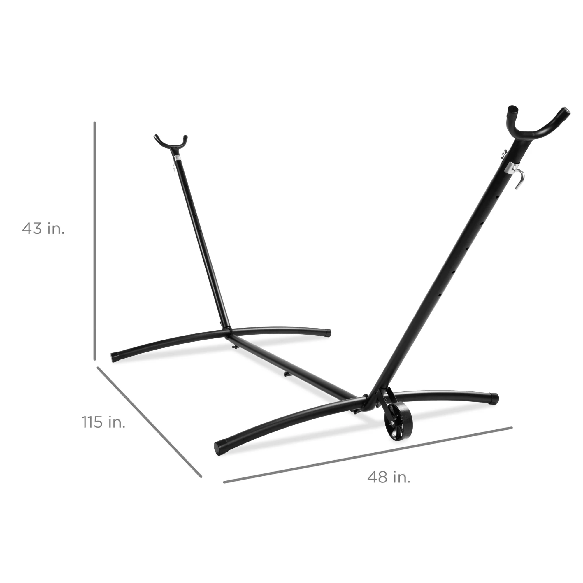 Portable Heavy-Duty Steel Hammock Stand w/ Built-In Wheel, Case - 9ft - Image 7