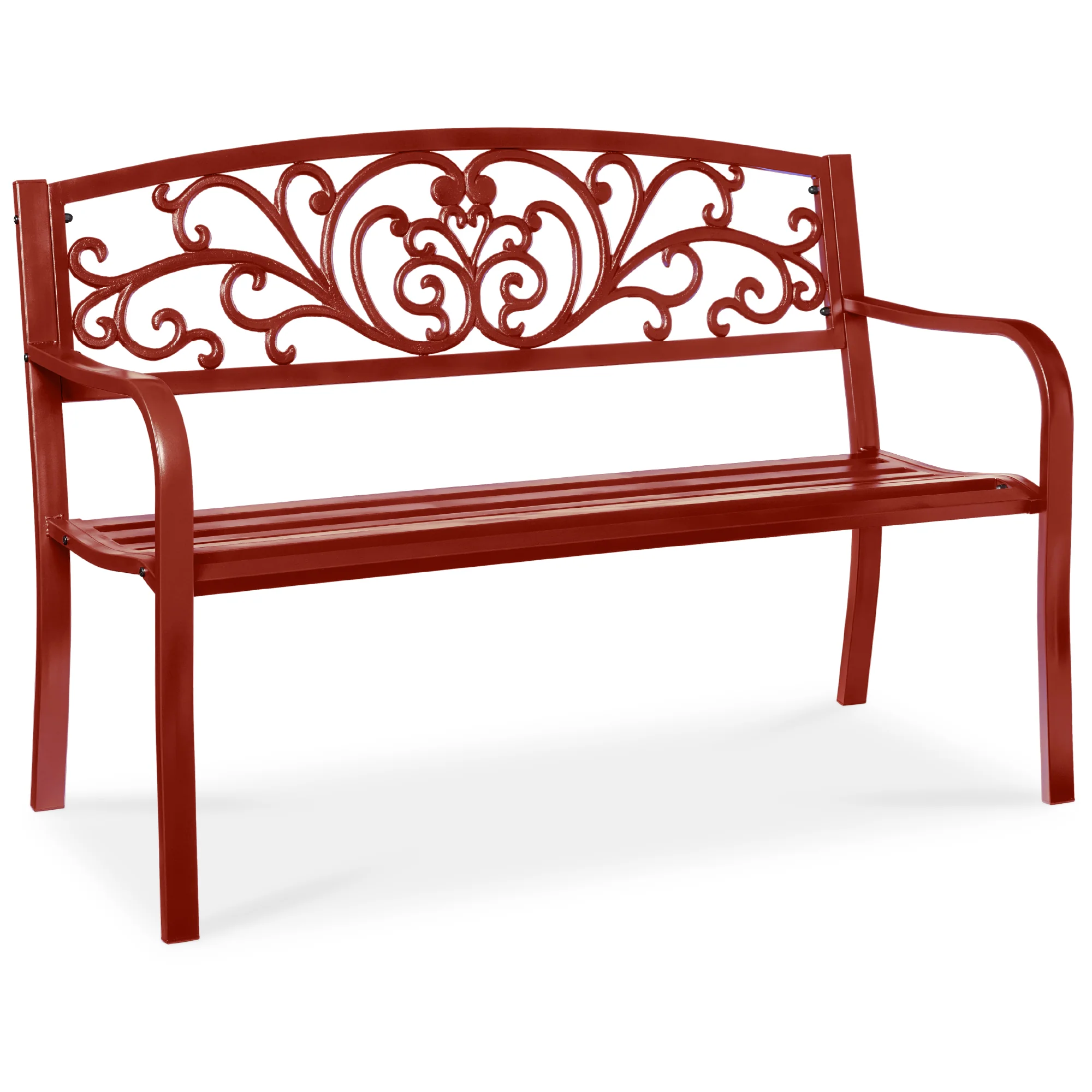 Steel Bench for Outdoor, Patio, Garden w/ Floral Design - 50in - Image 22