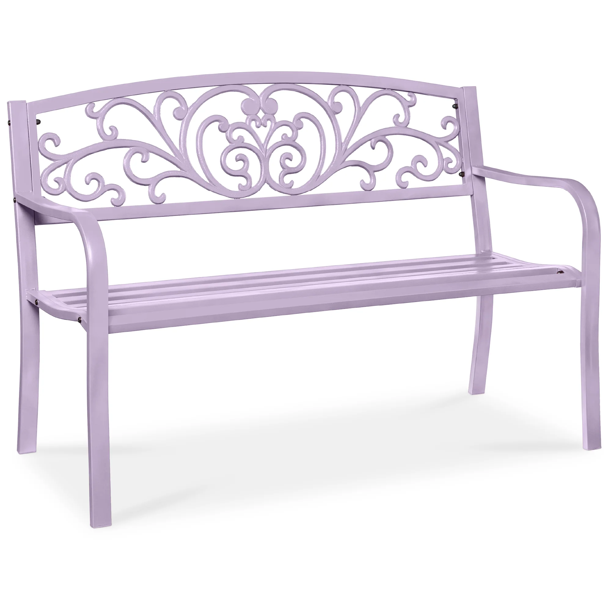 Steel Bench for Outdoor, Patio, Garden w/ Floral Design - 50in - Image 50