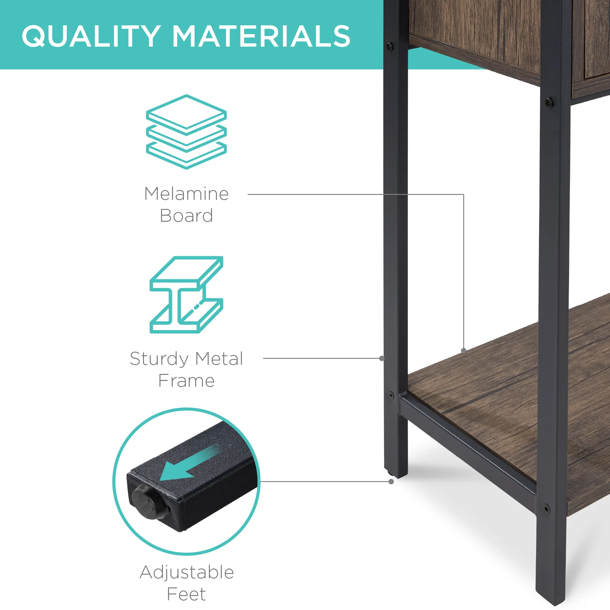 Storage Bookshelf for Living Room, Walkway w/ Cabinet, Elevated Design - Image 12