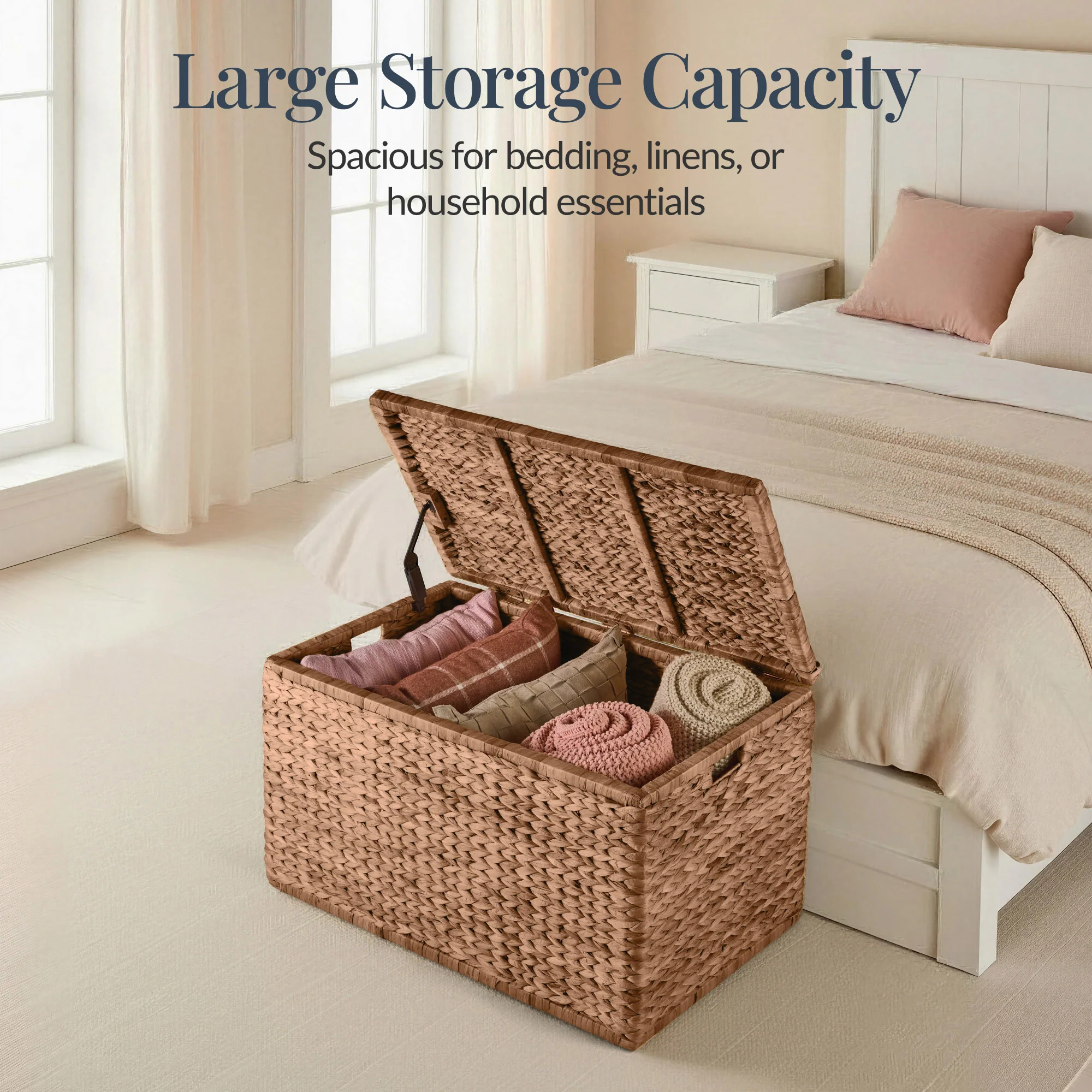Storage Trunk w/ Lid & Handles, Storage Bench, Toy Chest - Image 11