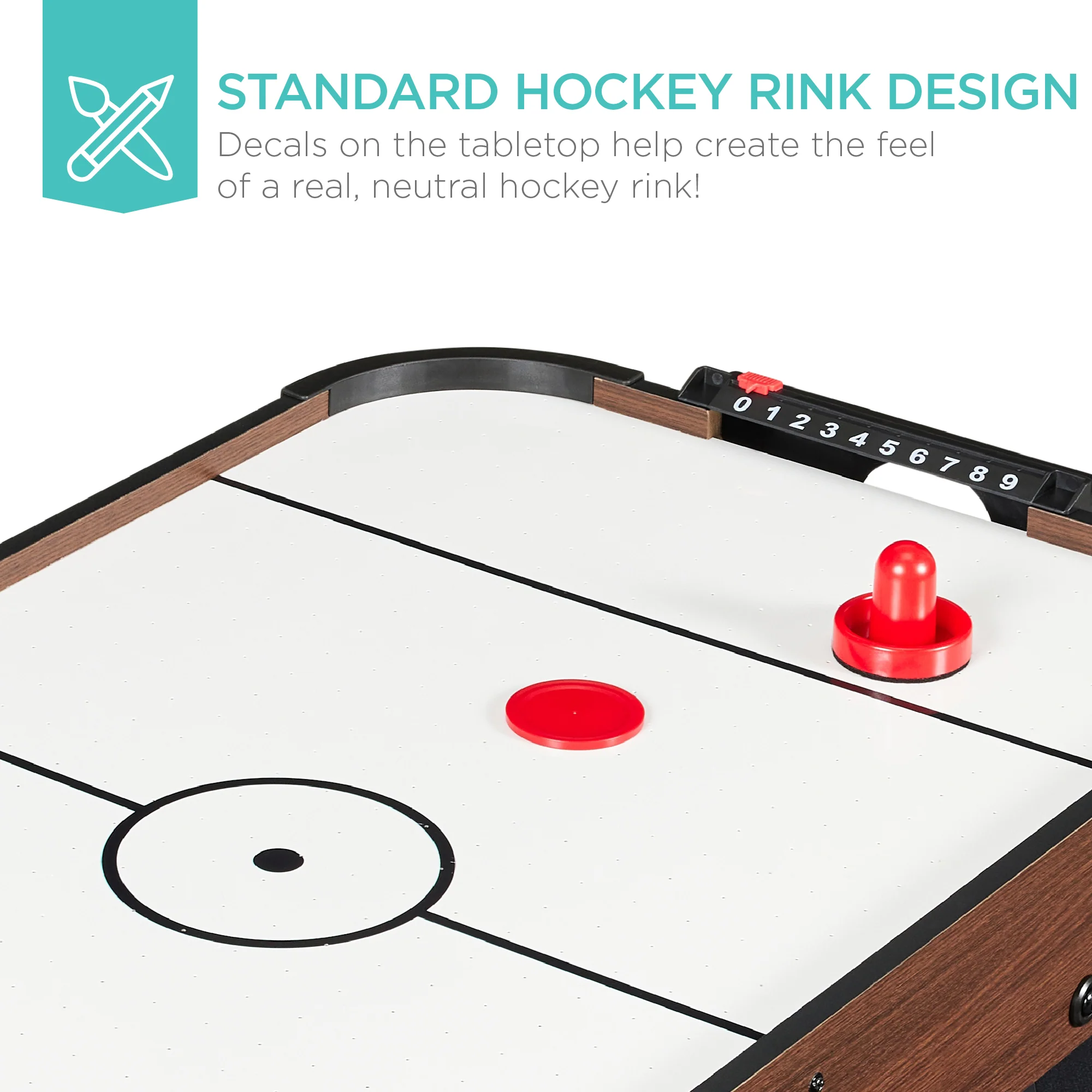Tabletop Air Hockey Arcade Game Table w/ 2 Pucks, 2 Strikers - 40in - Image 13