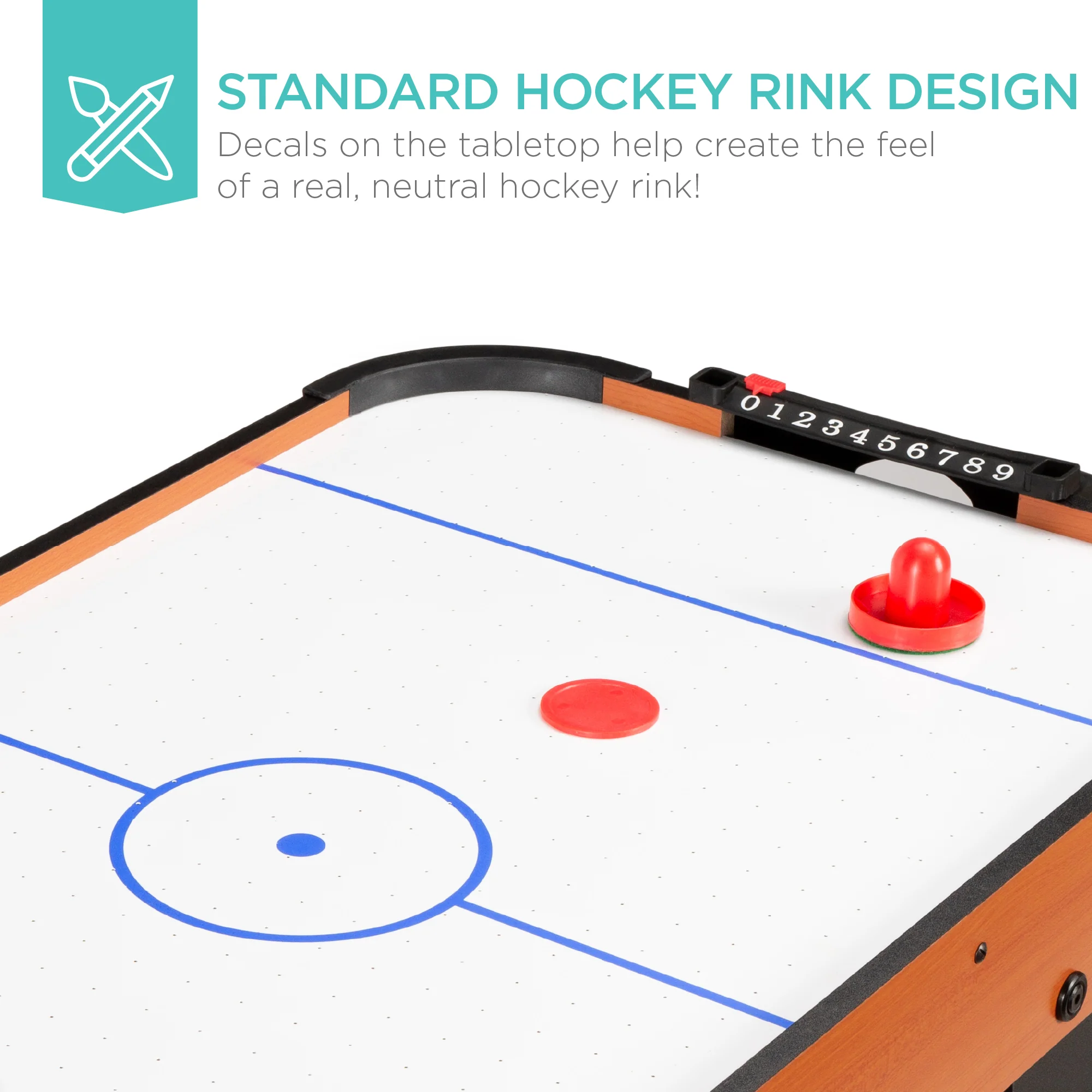 Tabletop Air Hockey Arcade Game Table w/ 2 Pucks, 2 Strikers - 40in - Image 27