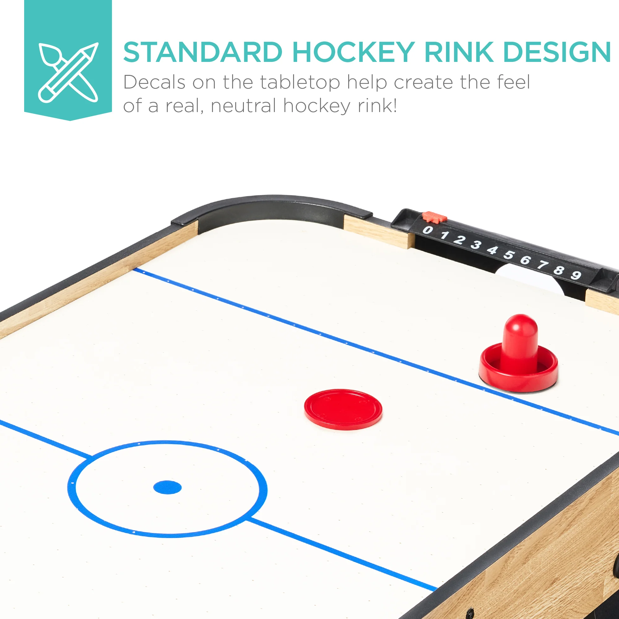 Tabletop Air Hockey Arcade Game Table w/ 2 Pucks, 2 Strikers - 40in - Image 6