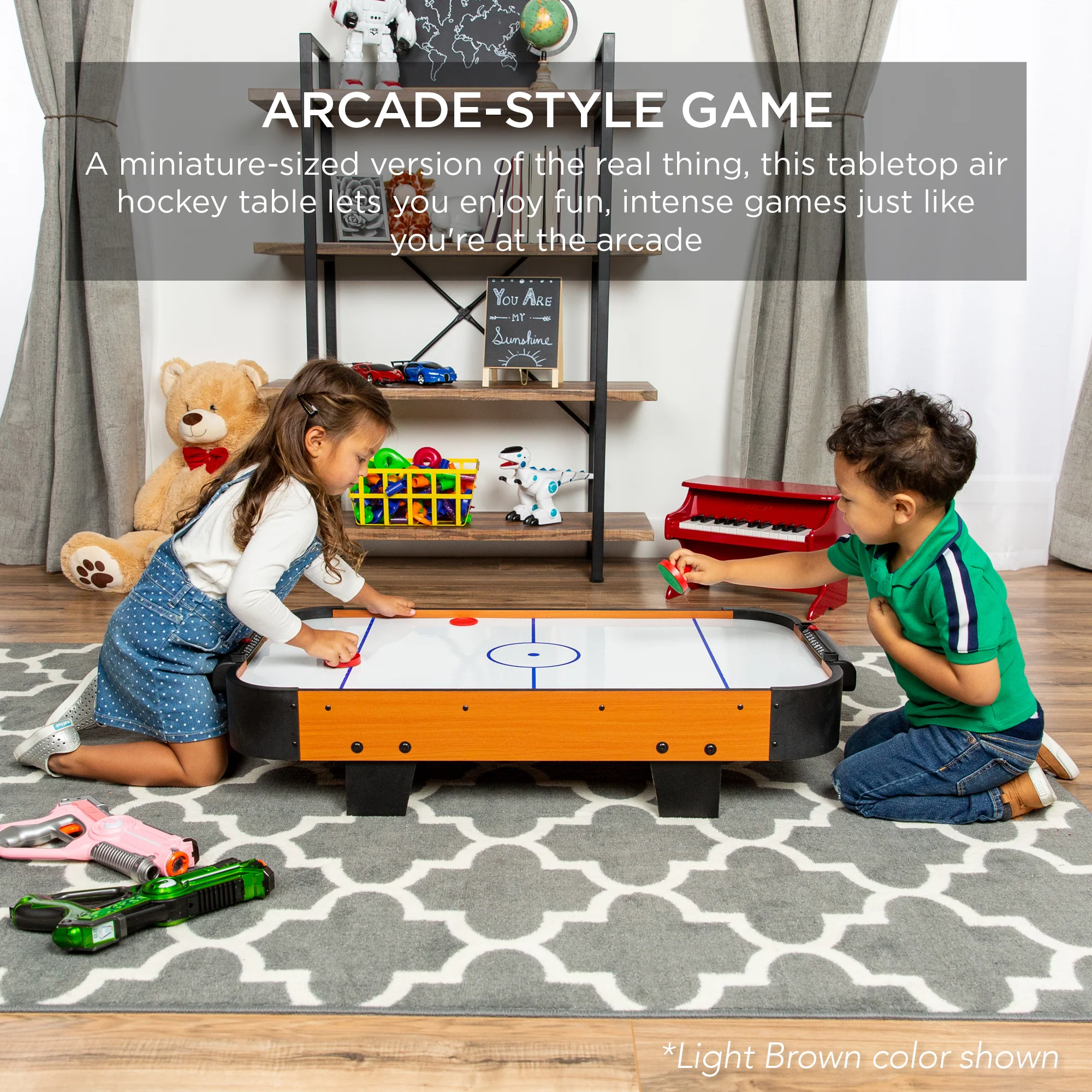 Tabletop Air Hockey Arcade Game Table w/ 2 Pucks, 2 Strikers - 40in - Image 9