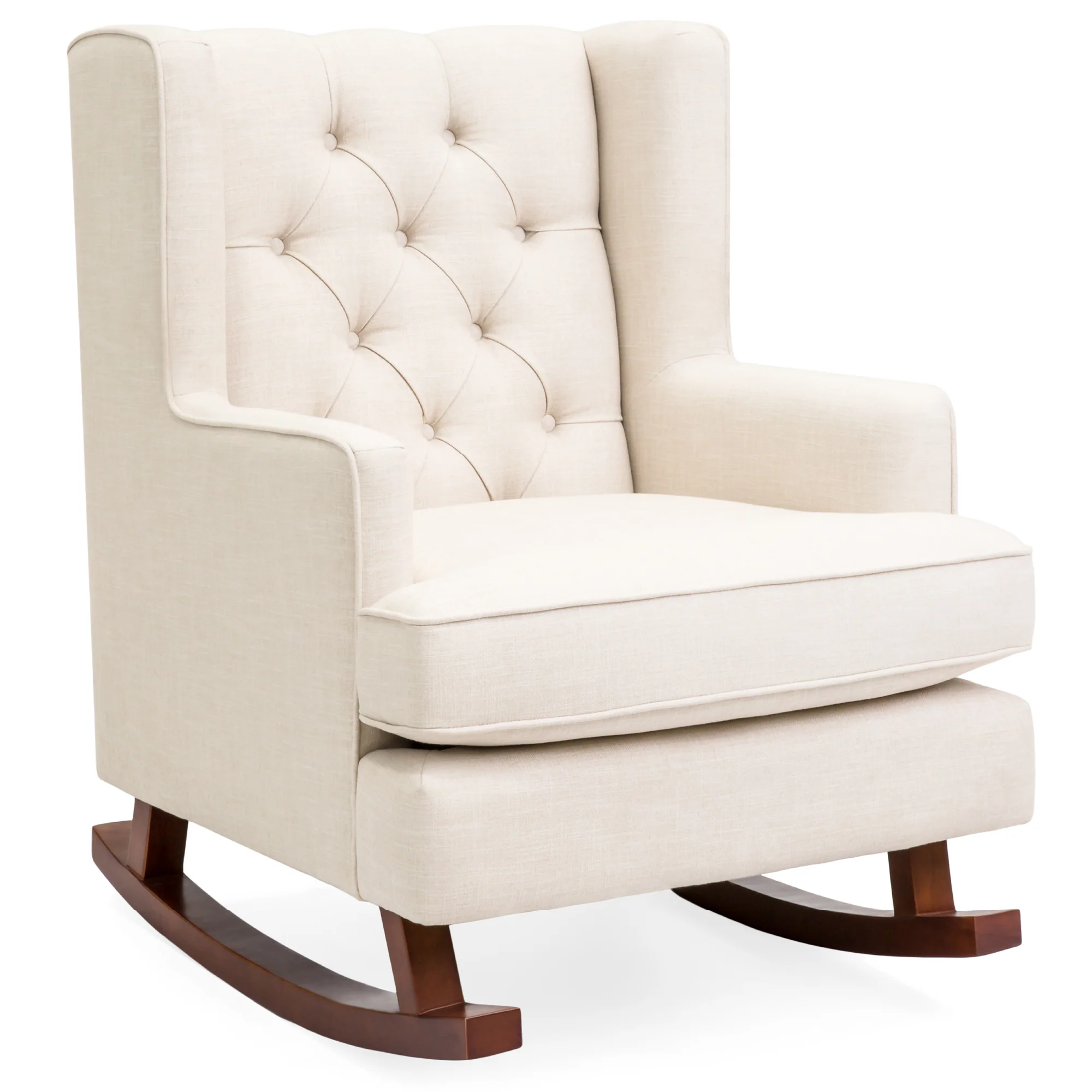 Tufted Upholstered Wingback Rocking Chair - Image 22