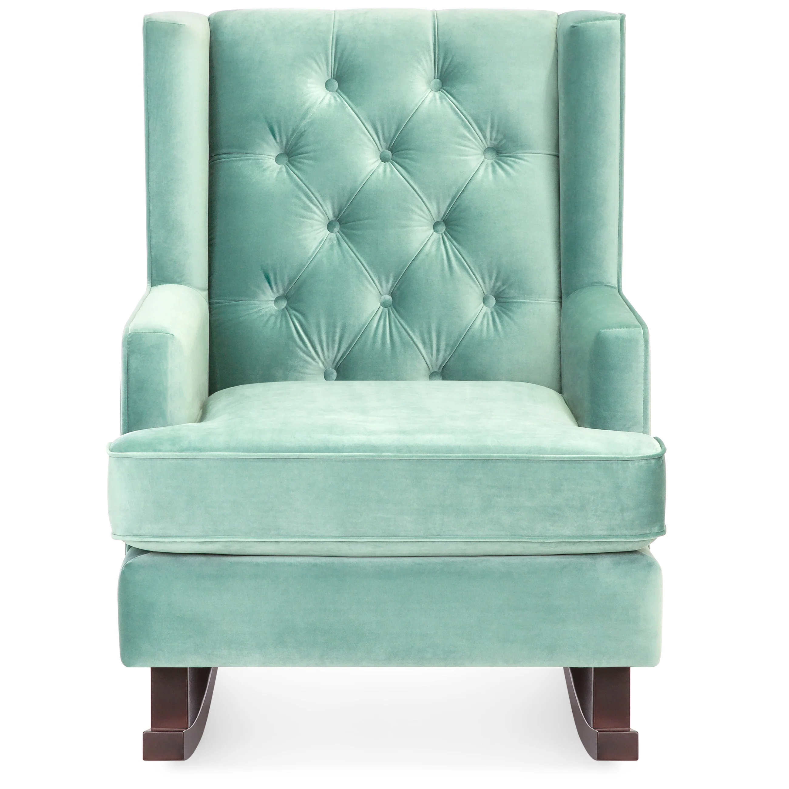 Tufted Upholstered Wingback Rocking Chair - Image 3