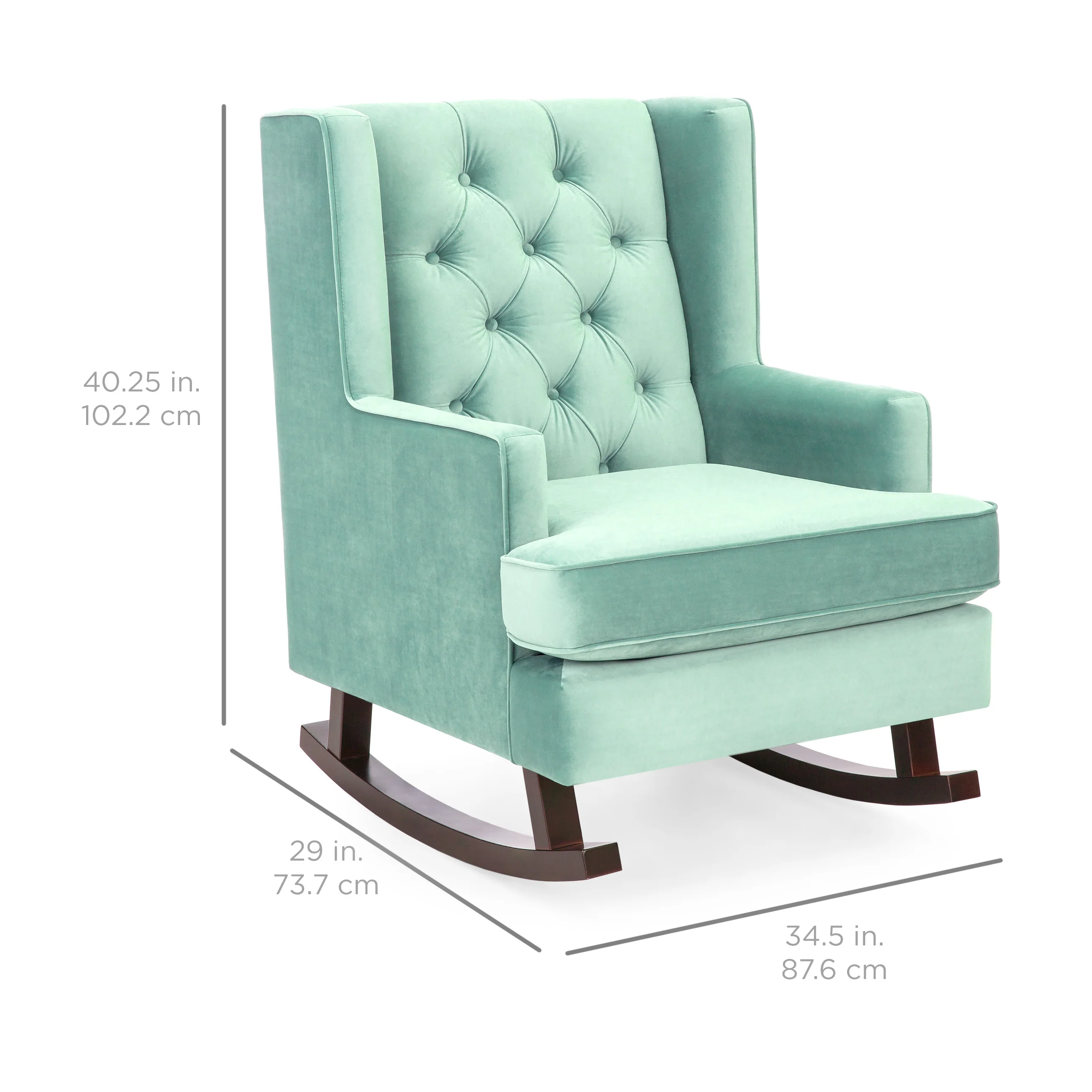 Tufted Upholstered Wingback Rocking Chair - Image 7