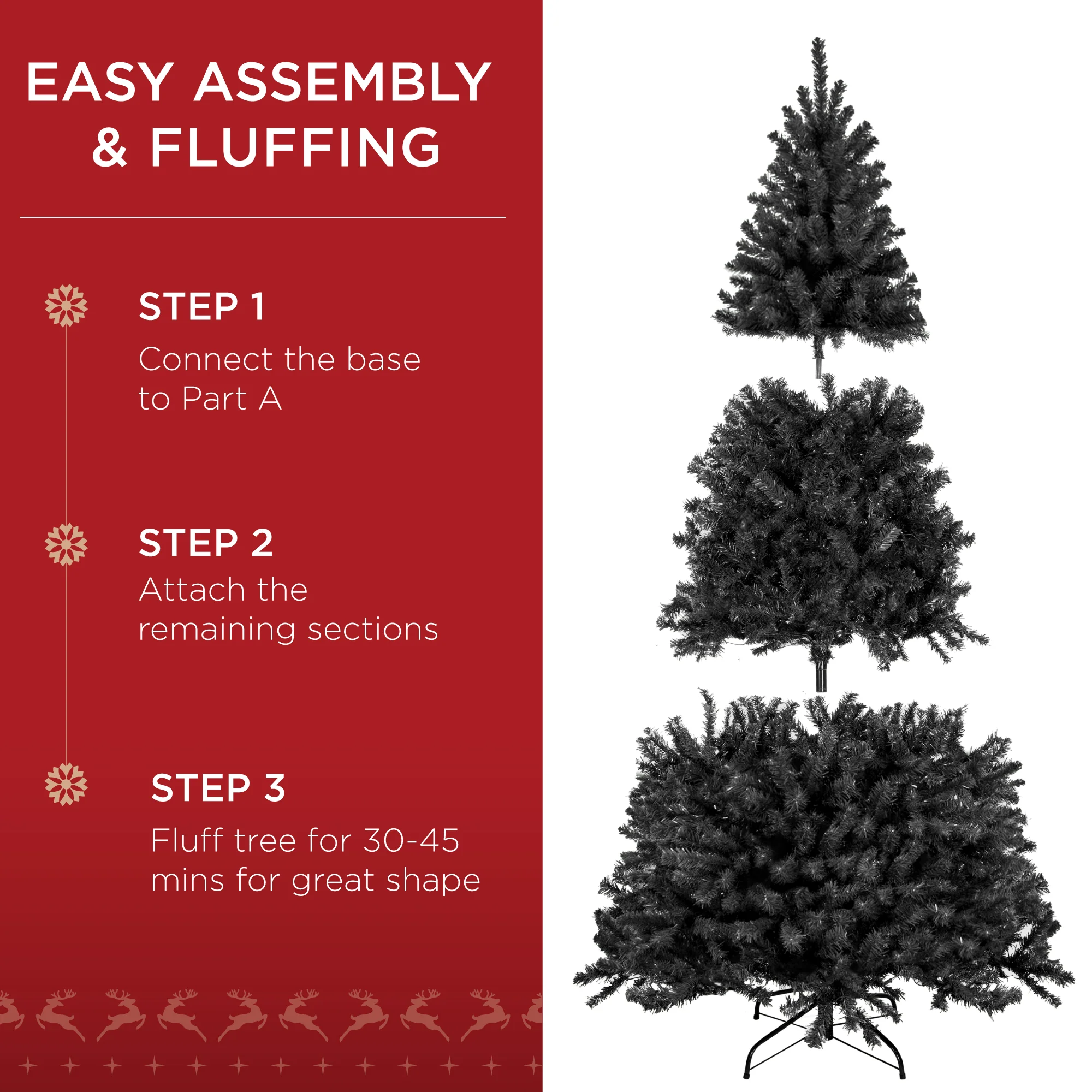 Unlit Artificial Black Spruce Christmas Tree, w/Easy Assembly - Image 5