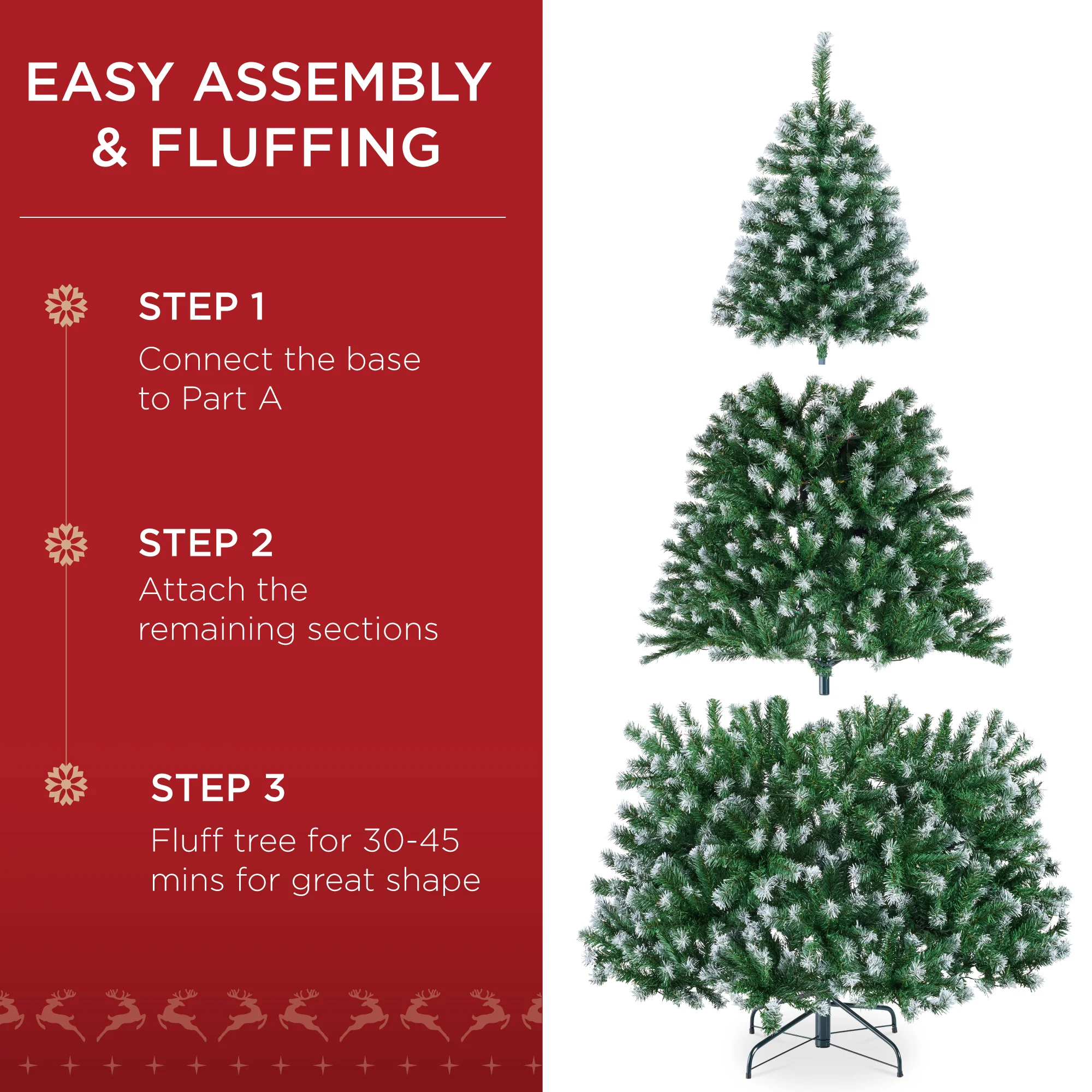 Unlit Frosted Artificial Green Spruce Christmas Tree, w/Easy Assembly - Image 19