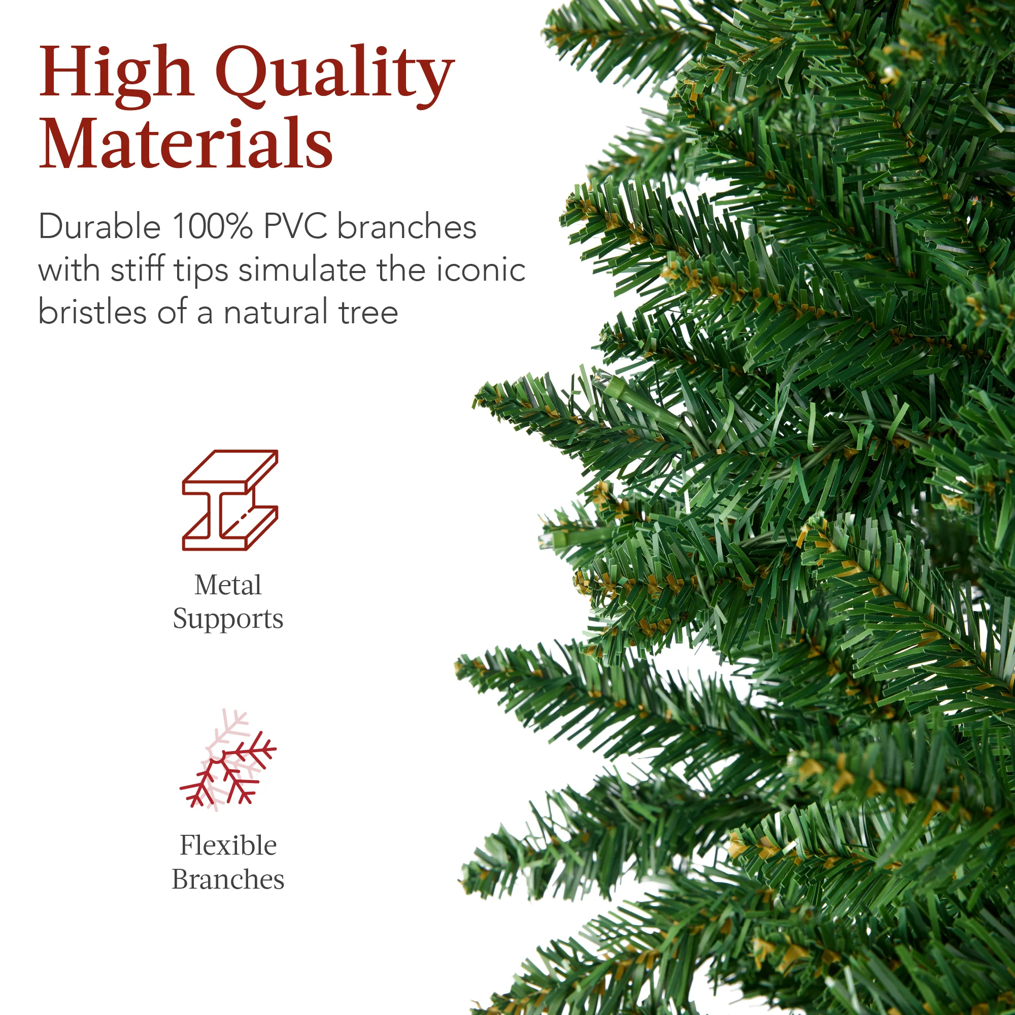 Unlit Spruce Pencil Christmas Tree w/ Folding Metal Base - Image 10