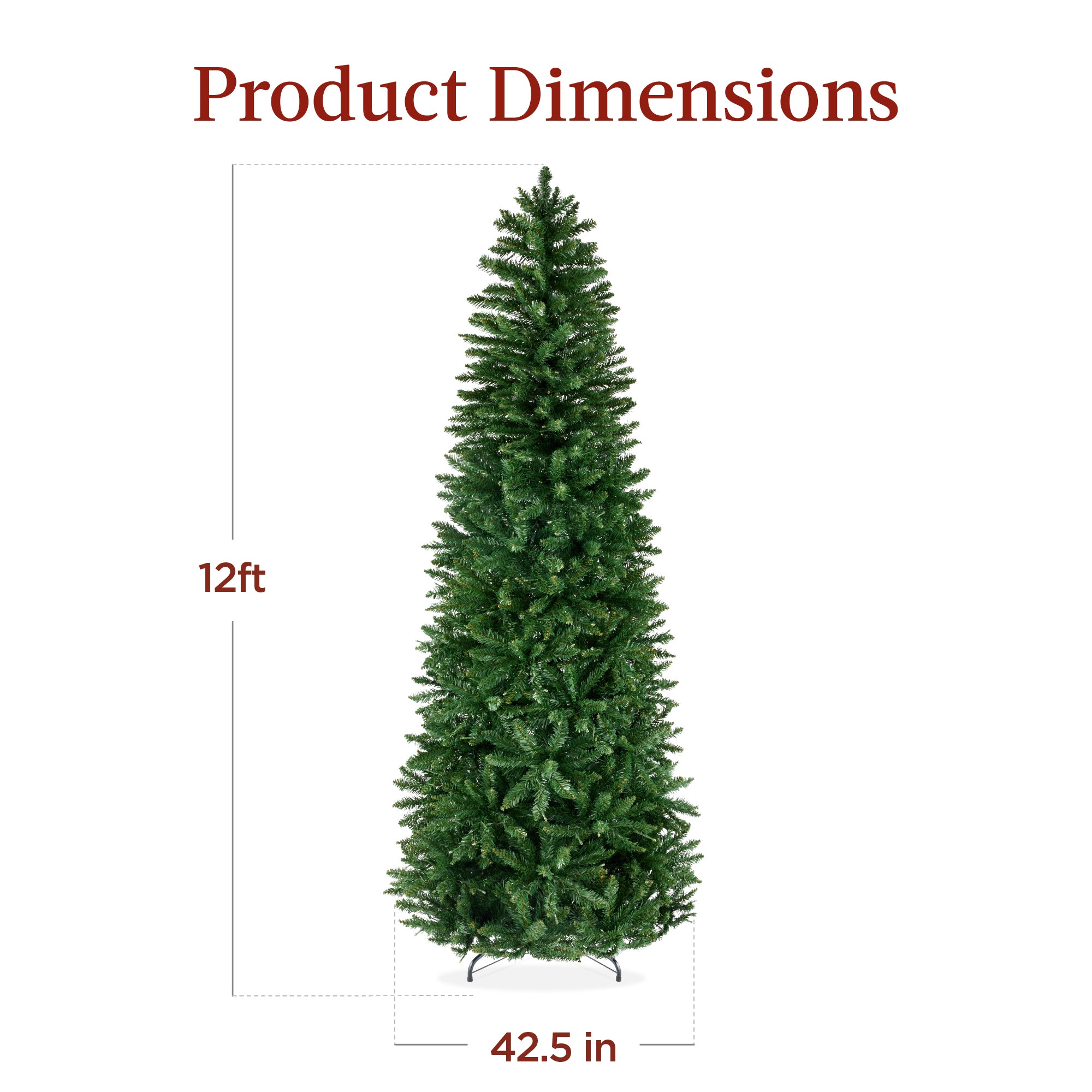 Unlit Spruce Pencil Christmas Tree w/ Folding Metal Base - Image 21