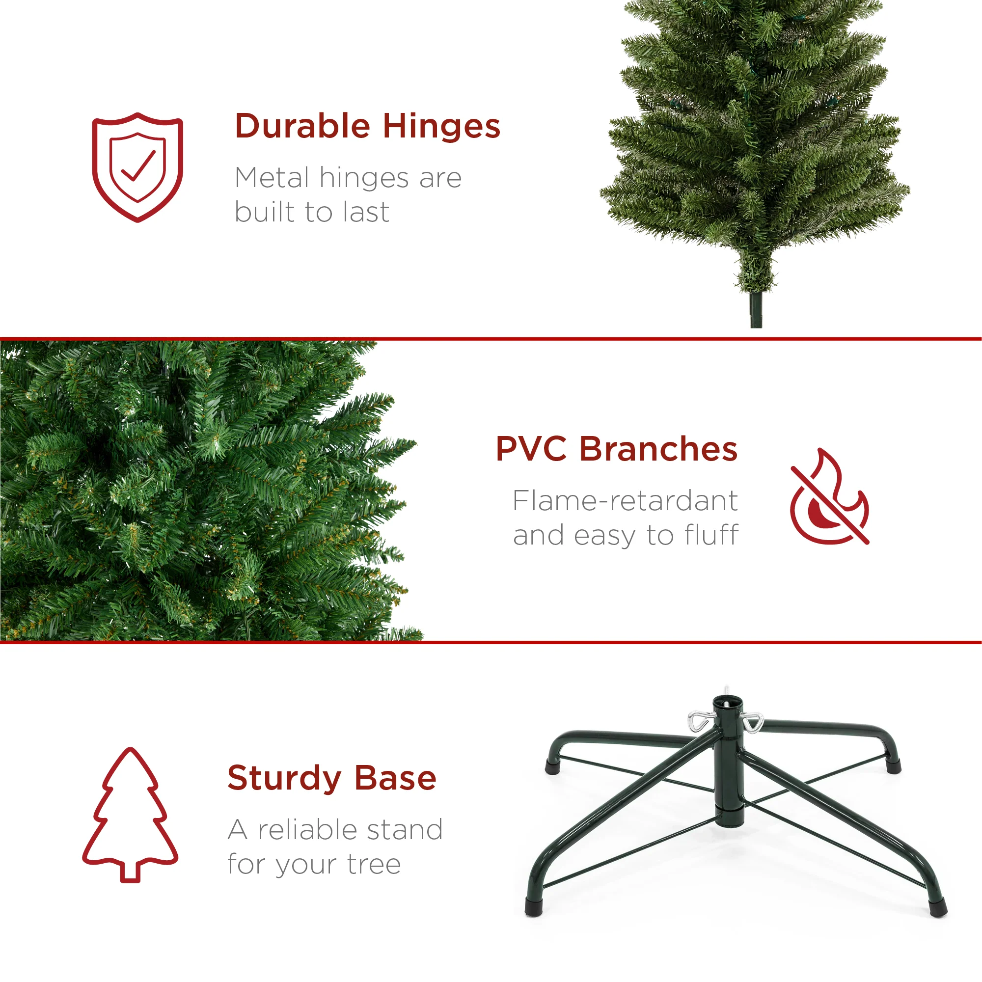 Unlit Spruce Pencil Christmas Tree w/ Folding Metal Base - Image 27