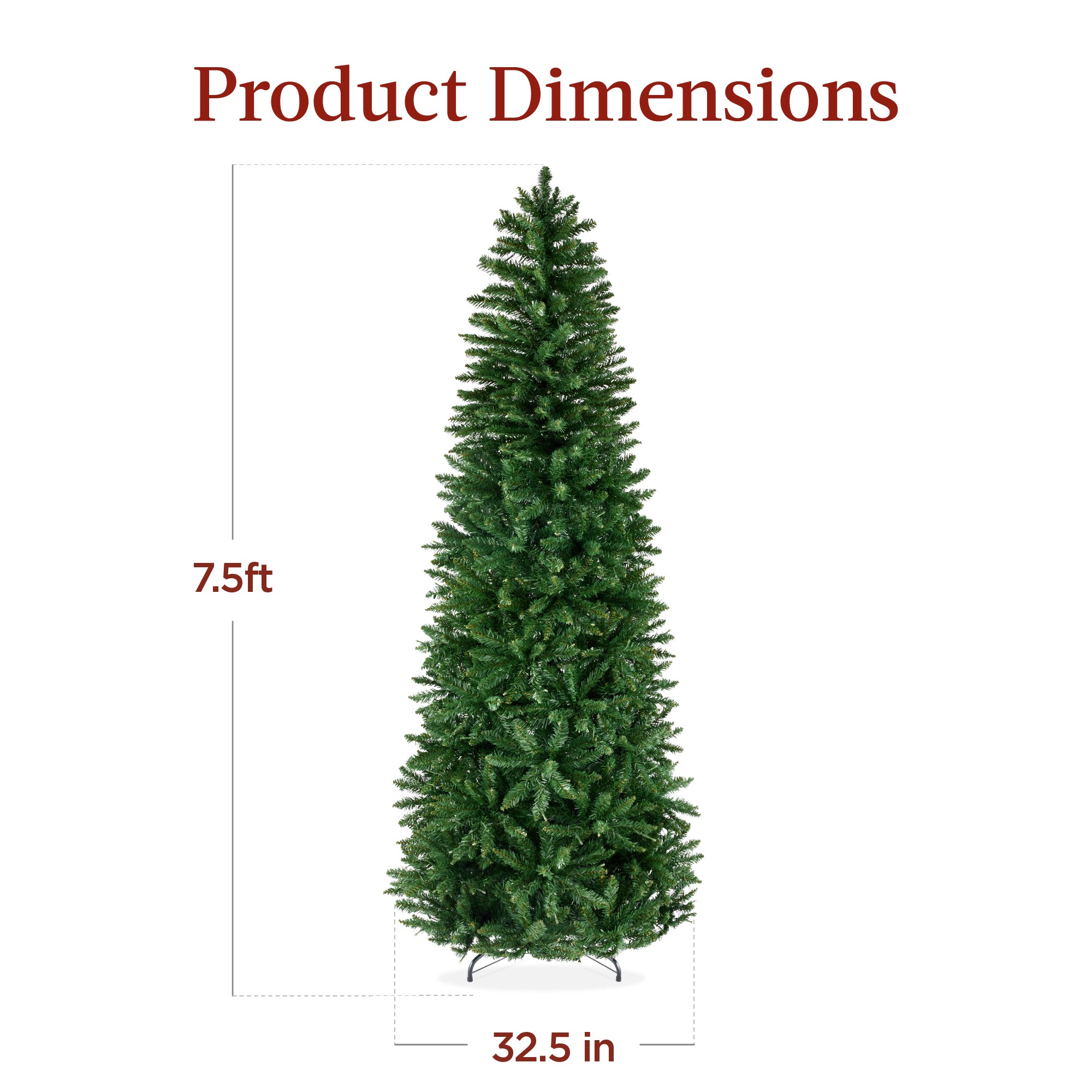 Unlit Spruce Pencil Christmas Tree w/ Folding Metal Base - Image 28