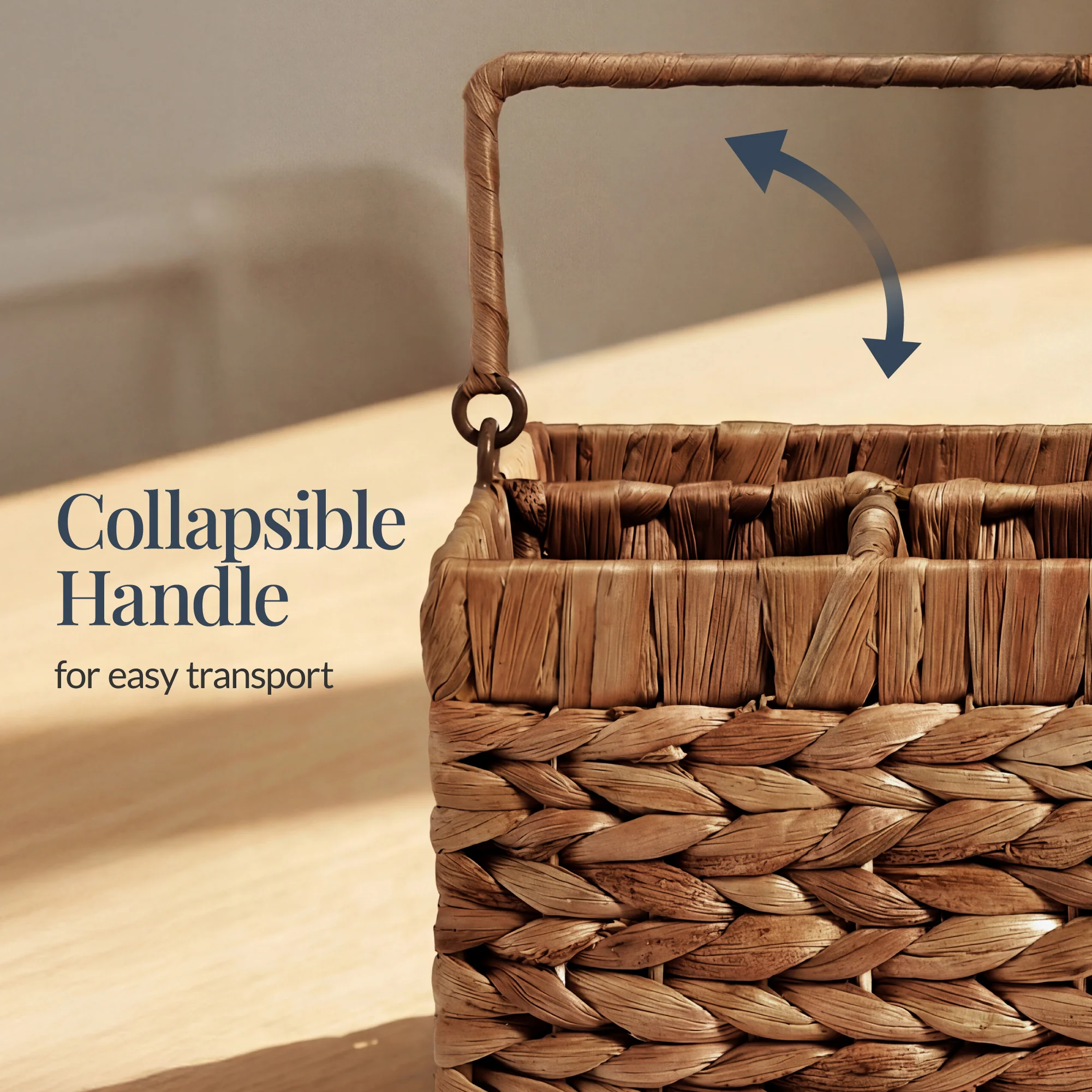 Handwoven Silverware Organizer w/ Handle, 4 Compartments - Image 12