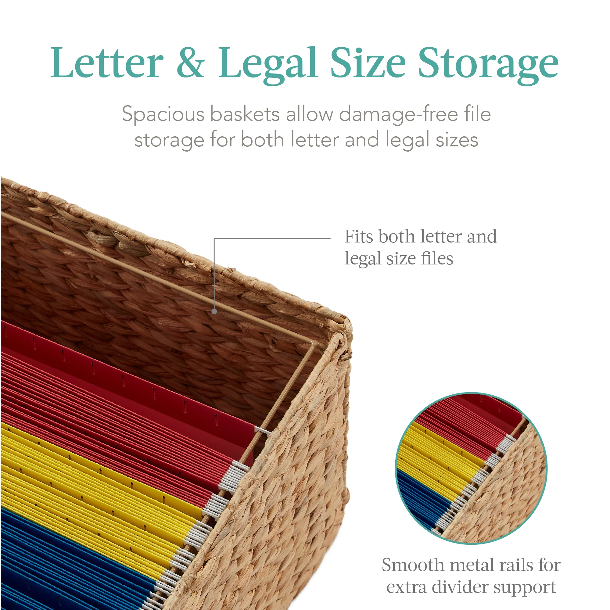 Vertical Rolling File Cabinet w/ Rubberwood Frame, Locking Caster Wheels - Image 3