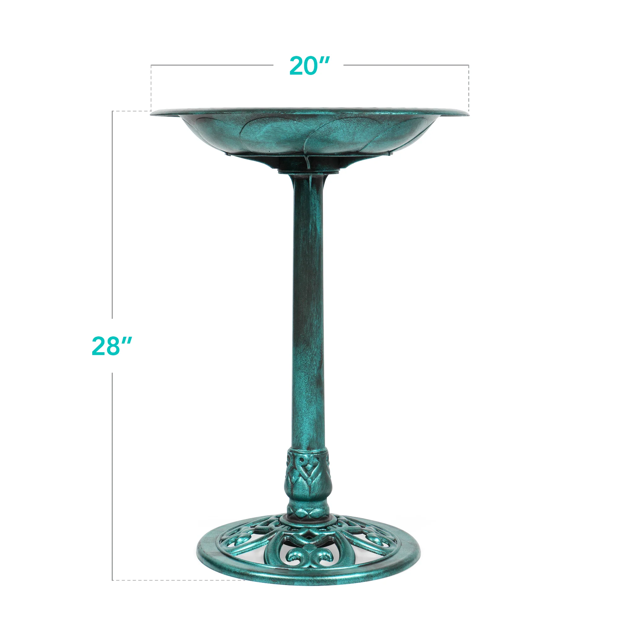 Vintage Outdoor Garden Bird Bath w/ Fleur-de-Lis Accents - Image 15
