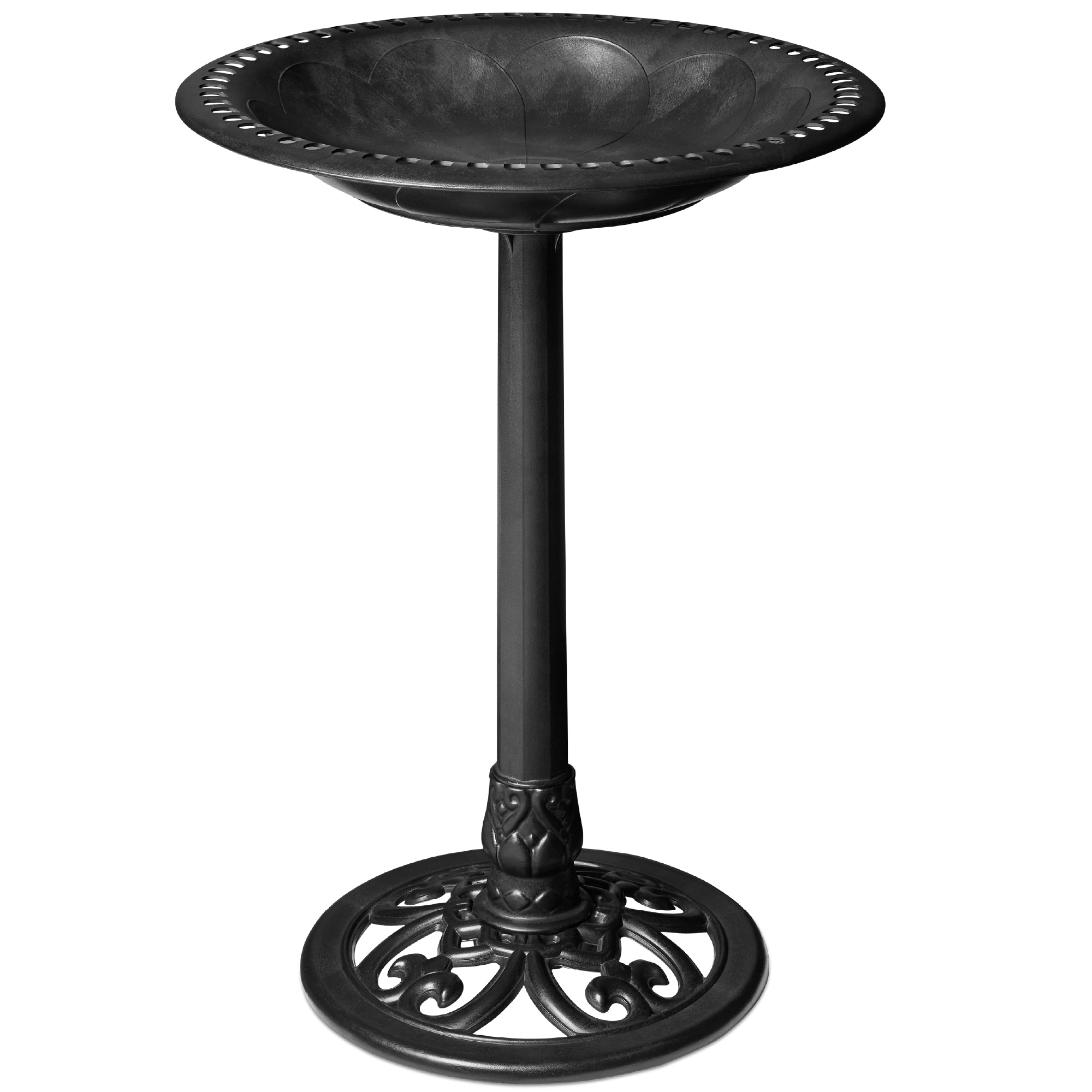 Vintage Outdoor Garden Bird Bath w/ Fleur-de-Lis Accents - Image 23