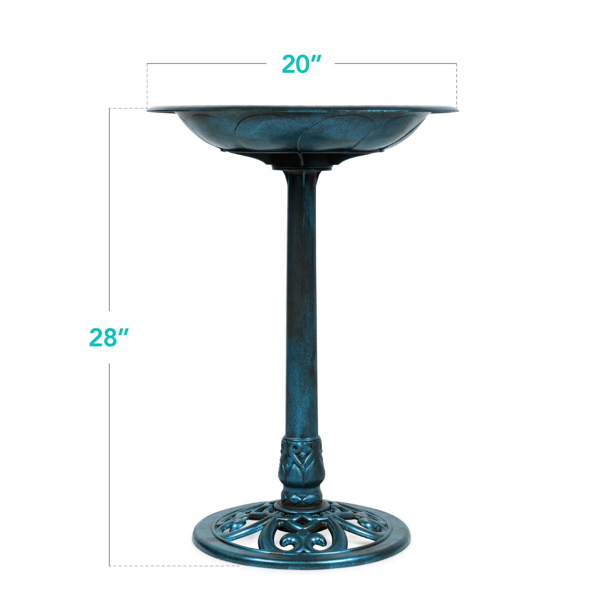 Vintage Outdoor Garden Bird Bath w/ Fleur-de-Lis Accents - Image 43