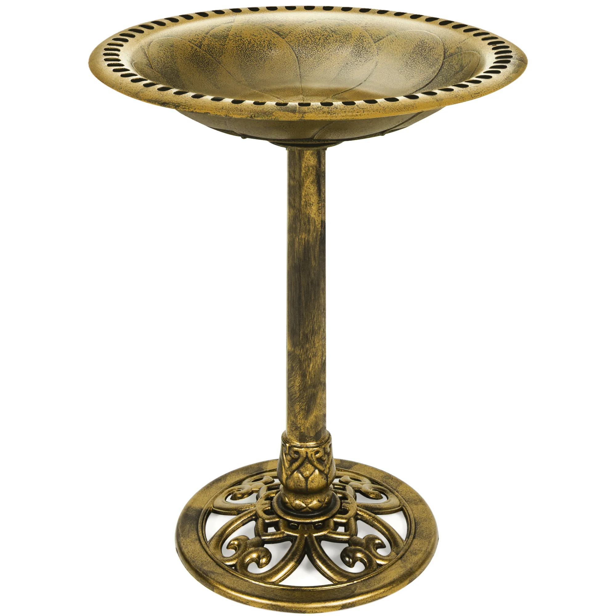 Vintage Outdoor Garden Bird Bath w/ Fleur-de-Lis Accents - Image 64